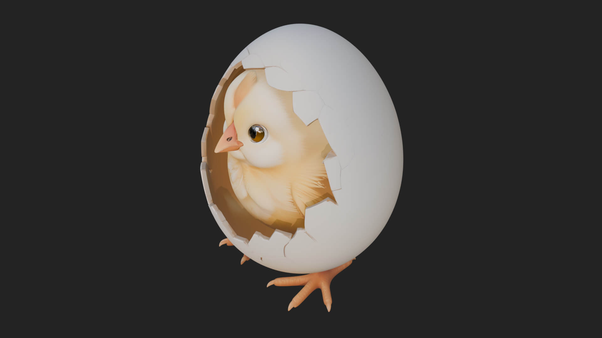 Easter Chick in Eggshell Statue Design 7 3D Print Model 3D Model