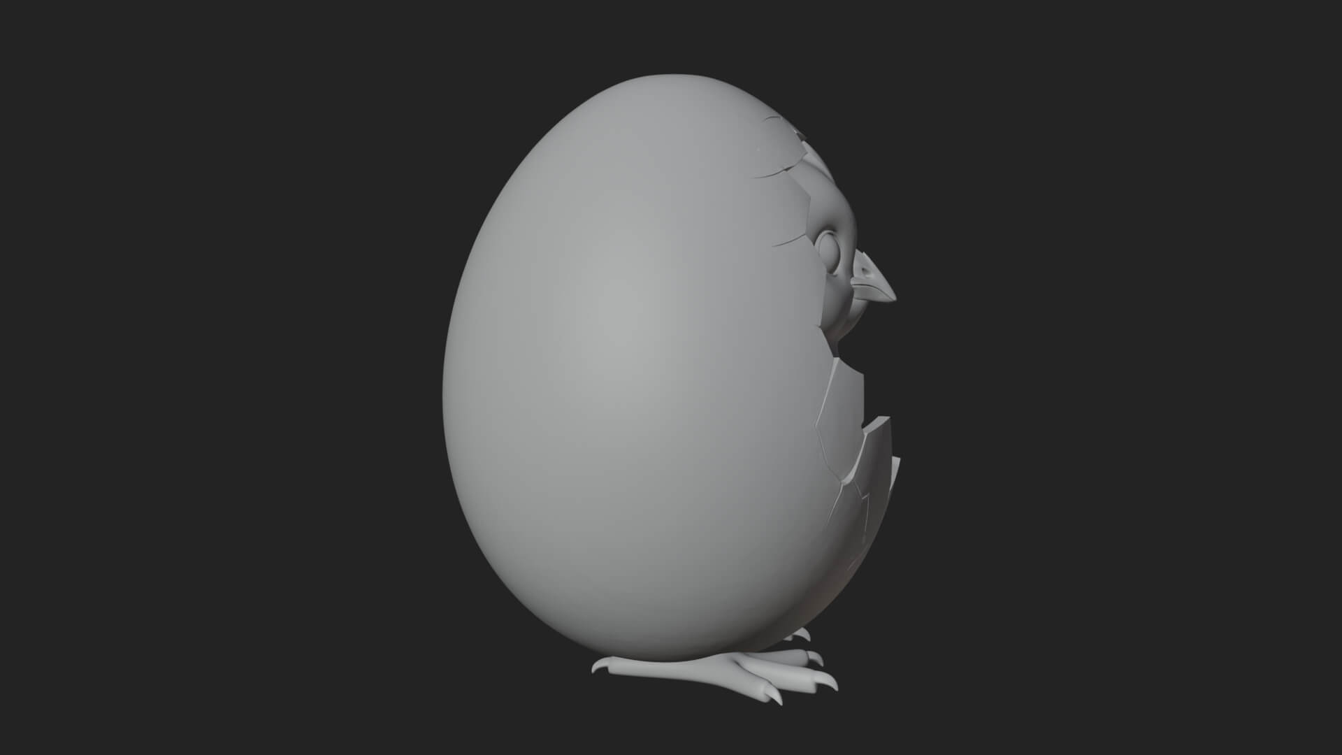Easter Chick in Eggshell Statue Design 7 3D Print Model 3D Model