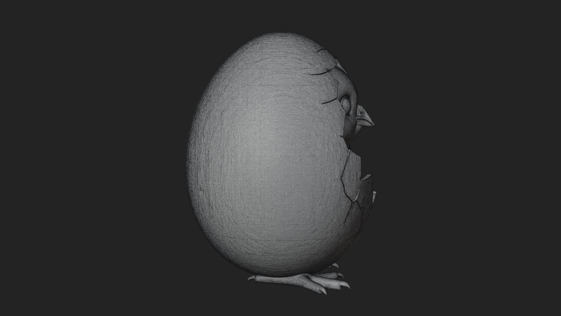 Easter Chick in Eggshell Statue Design 7 3D Print Model 3D Model