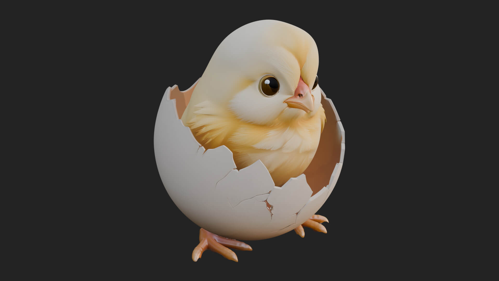 Easter Chick in Eggshell Statue Design 8 3D Print Model 3D Model