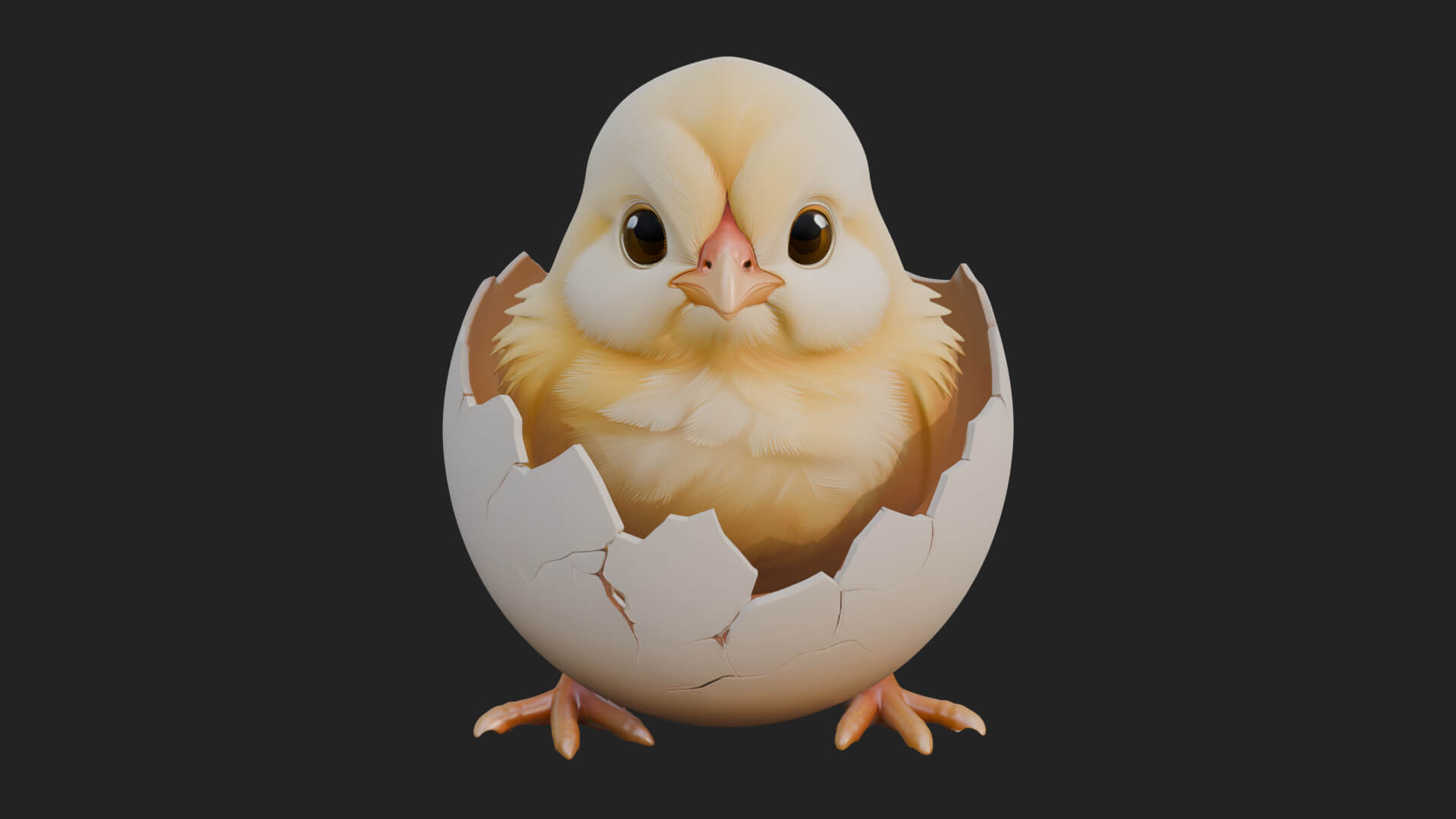 Easter Chick in Eggshell Statue Design 8 3D Print Model 3D Model