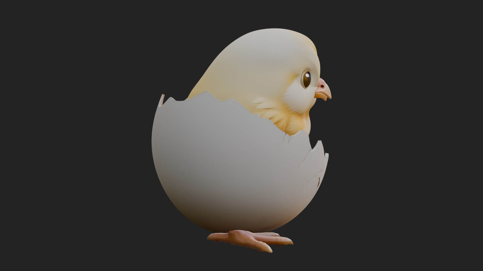 Easter Chick in Eggshell Statue Design 8 3D Print Model 3D Model