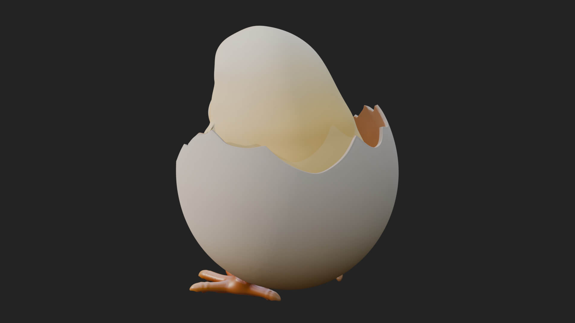 Easter Chick in Eggshell Statue Design 8 3D Print Model 3D Model