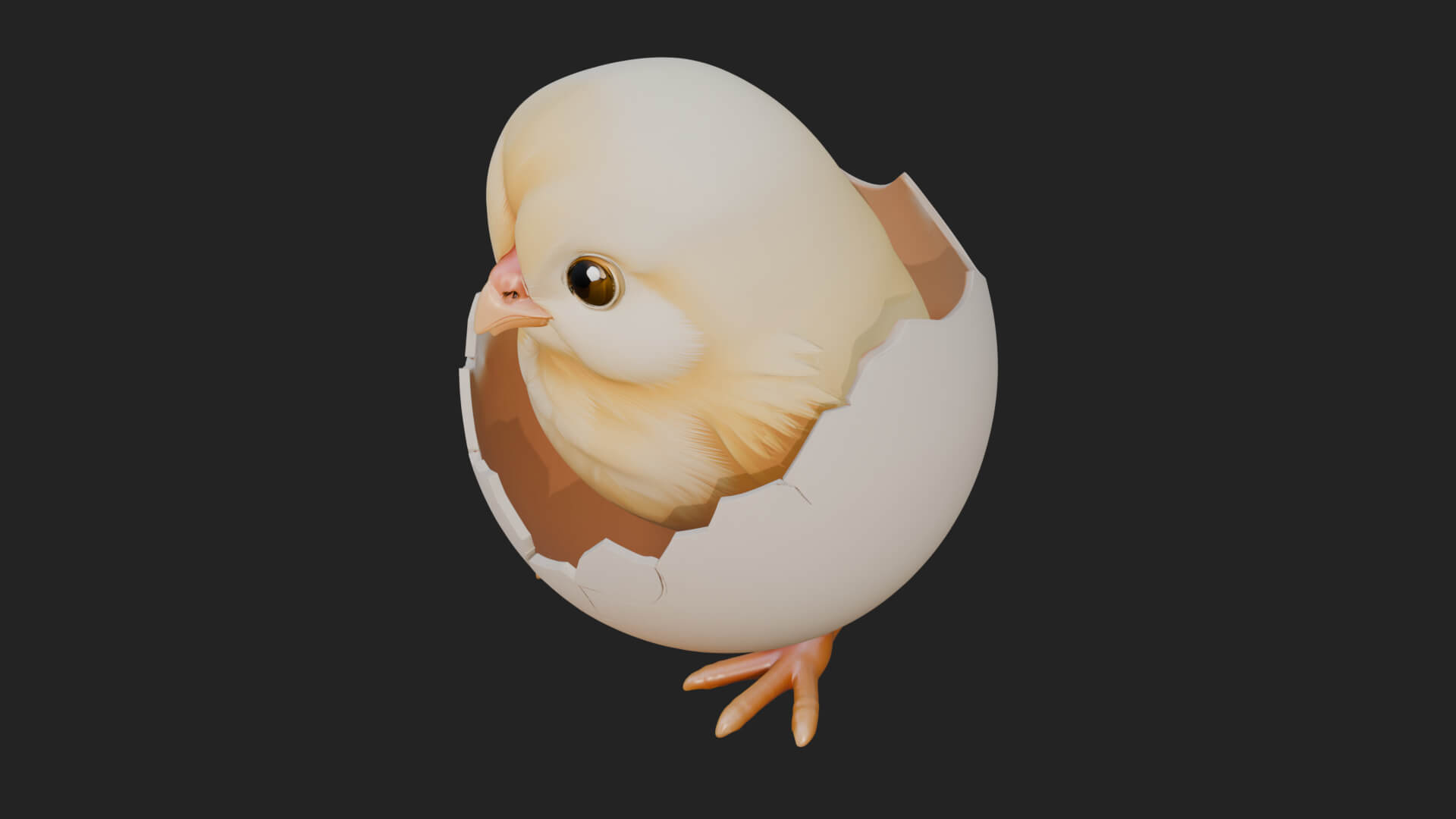 Easter Chick in Eggshell Statue Design 8 3D Print Model 3D Model