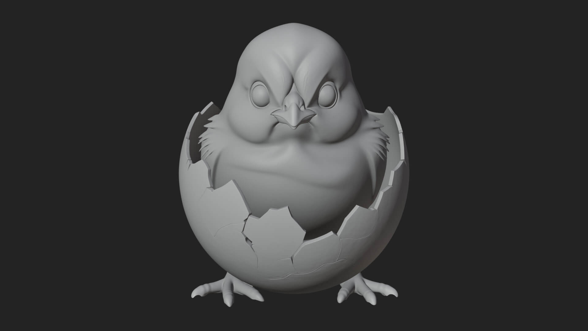 Easter Chick in Eggshell Statue Design 8 3D Print Model 3D Model