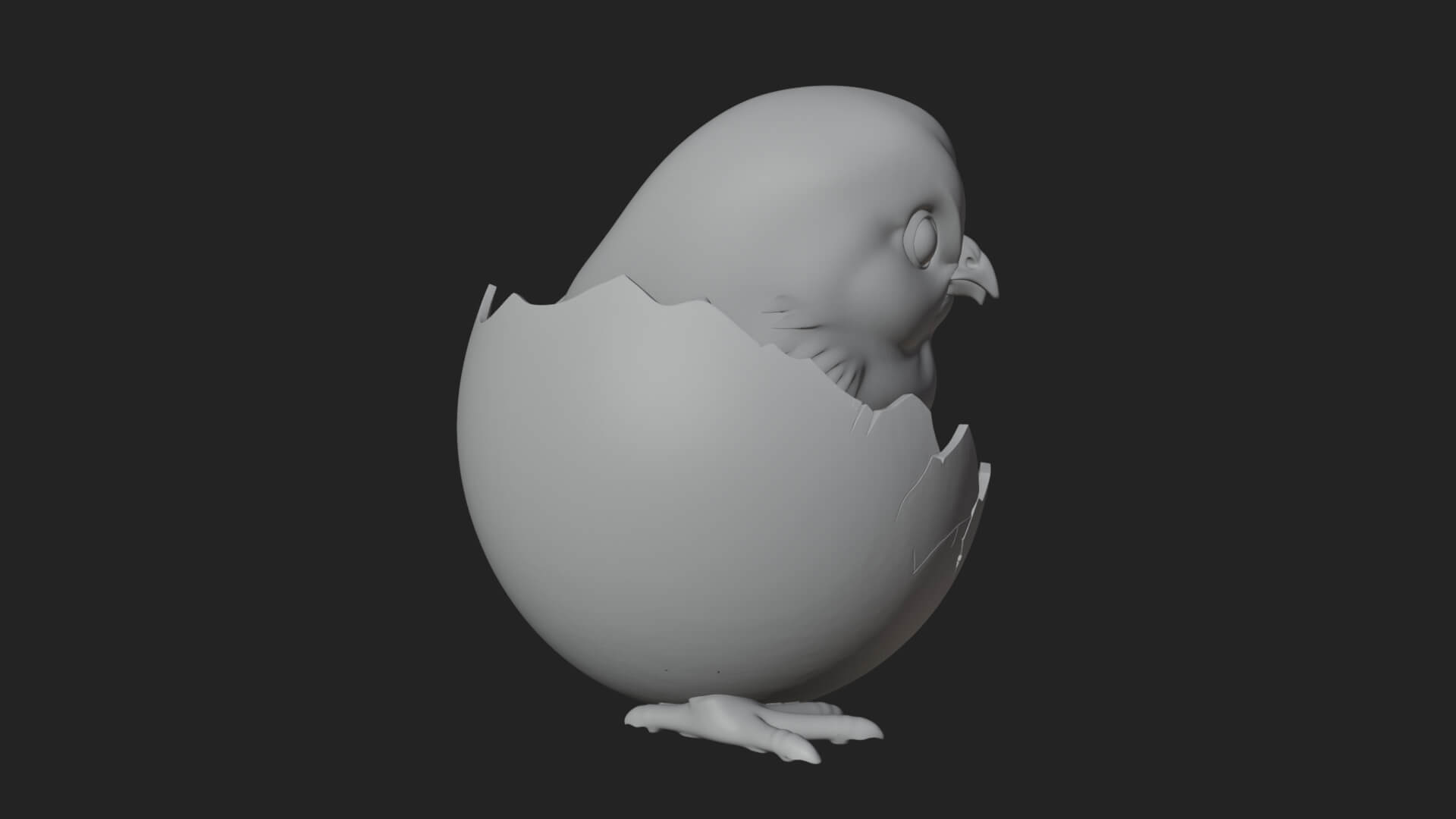 Easter Chick in Eggshell Statue Design 8 3D Print Model 3D Model