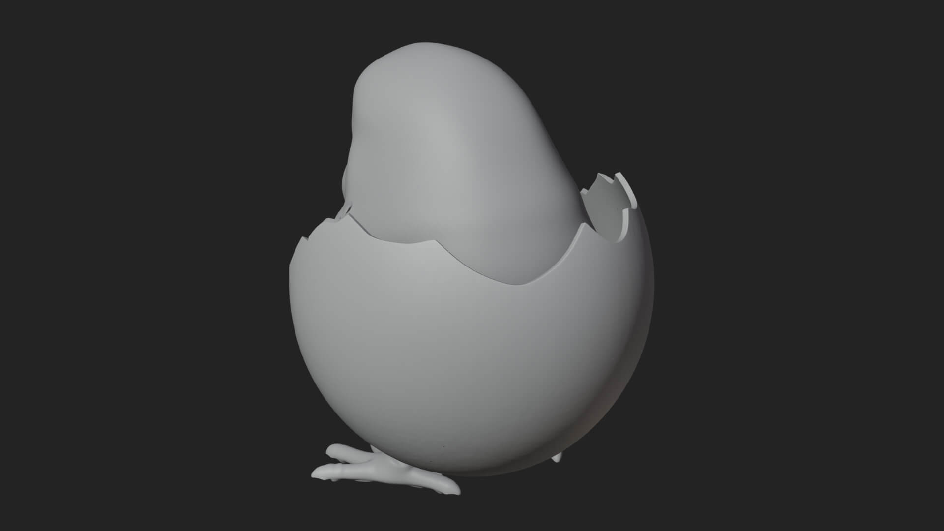Easter Chick in Eggshell Statue Design 8 3D Print Model 3D Model