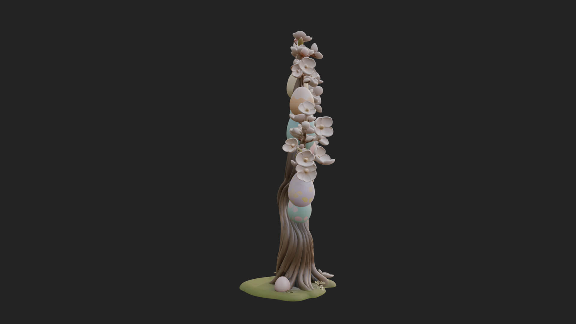 Easter Egg Blossom Tree Model Design 1 3D Print Model 3D Model