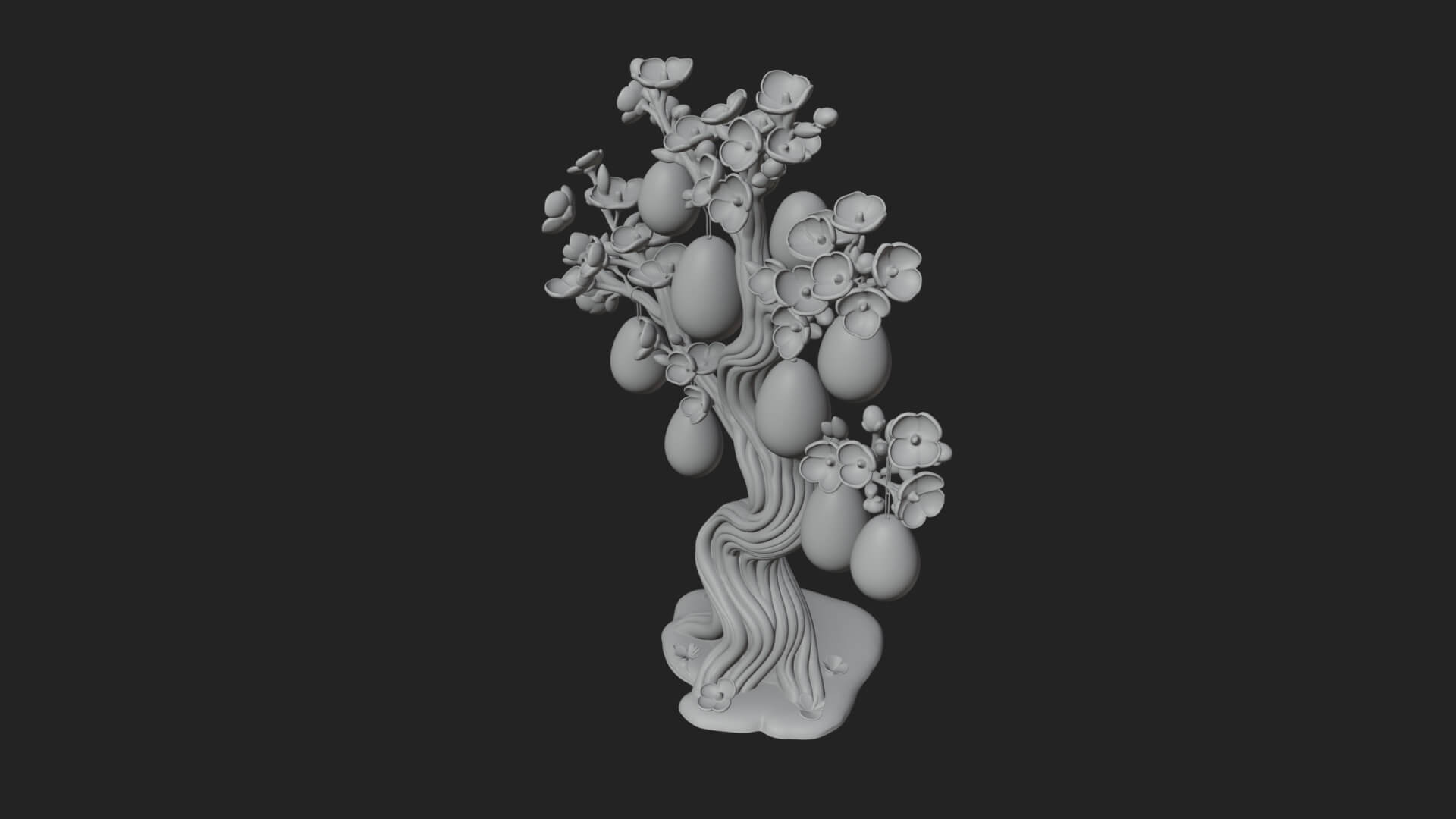 Easter Egg Blossom Tree Model Design 1 3D Print Model 3D Model