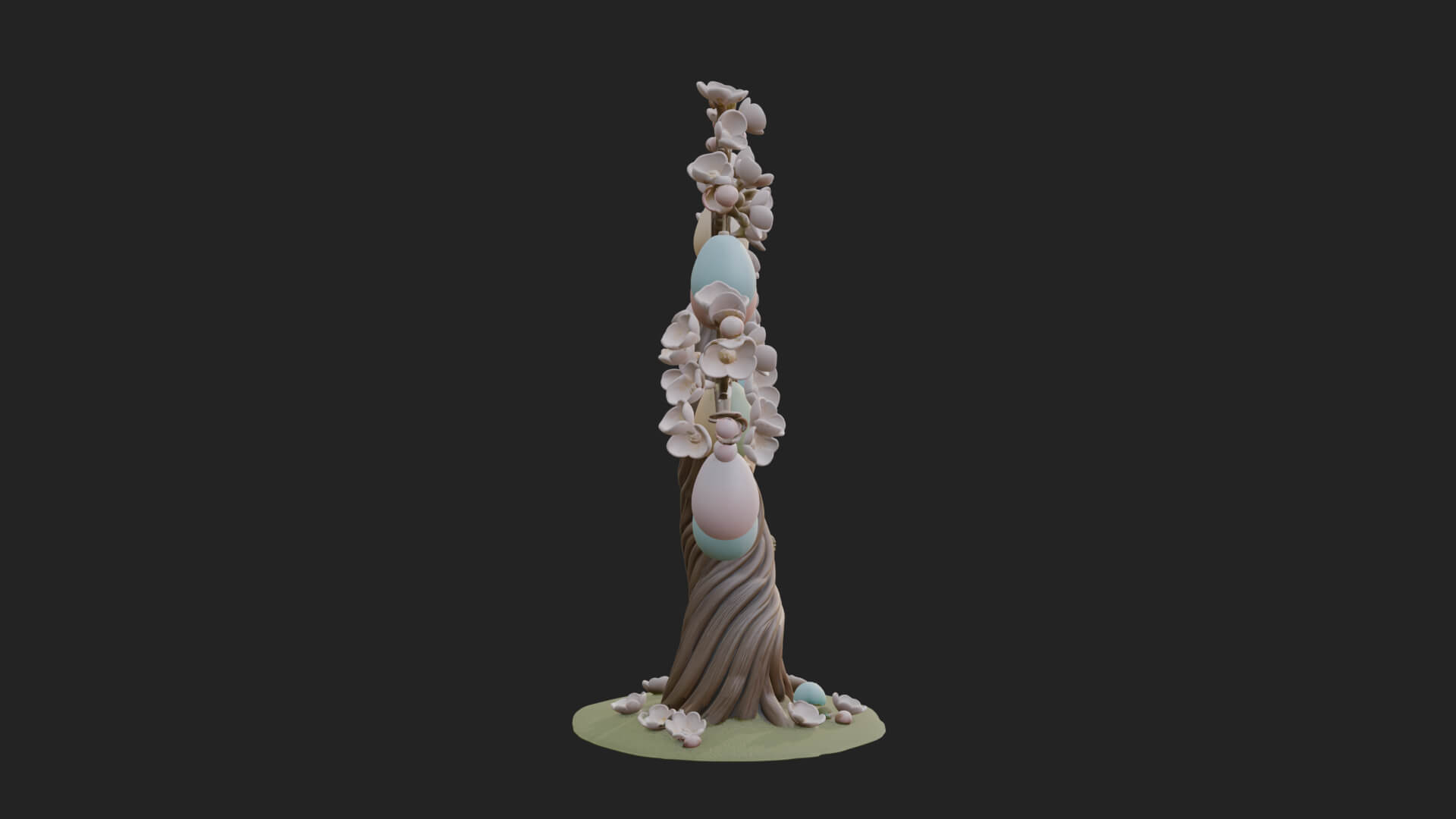 Easter Egg Blossom Tree Model Design 2 3D Print Model 3D Model