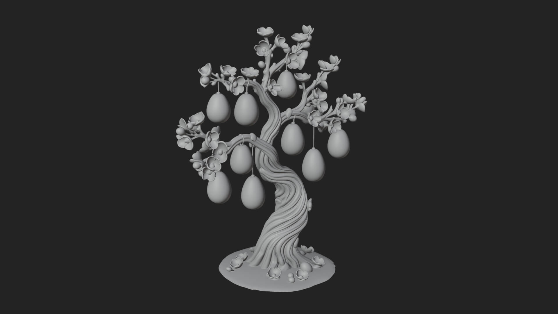 Easter Egg Blossom Tree Model Design 2 3D Print Model 3D Model