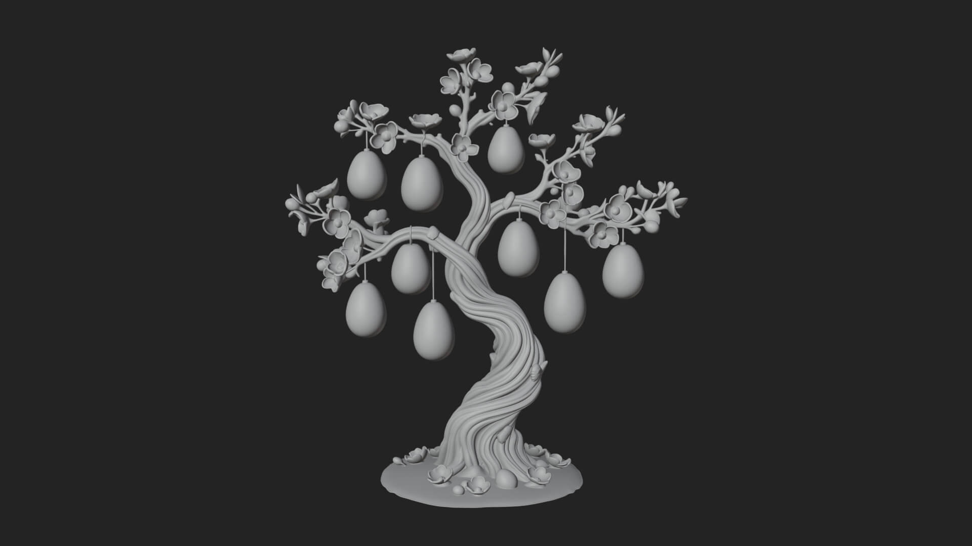 Easter Egg Blossom Tree Model Design 2 3D Print Model 3D Model