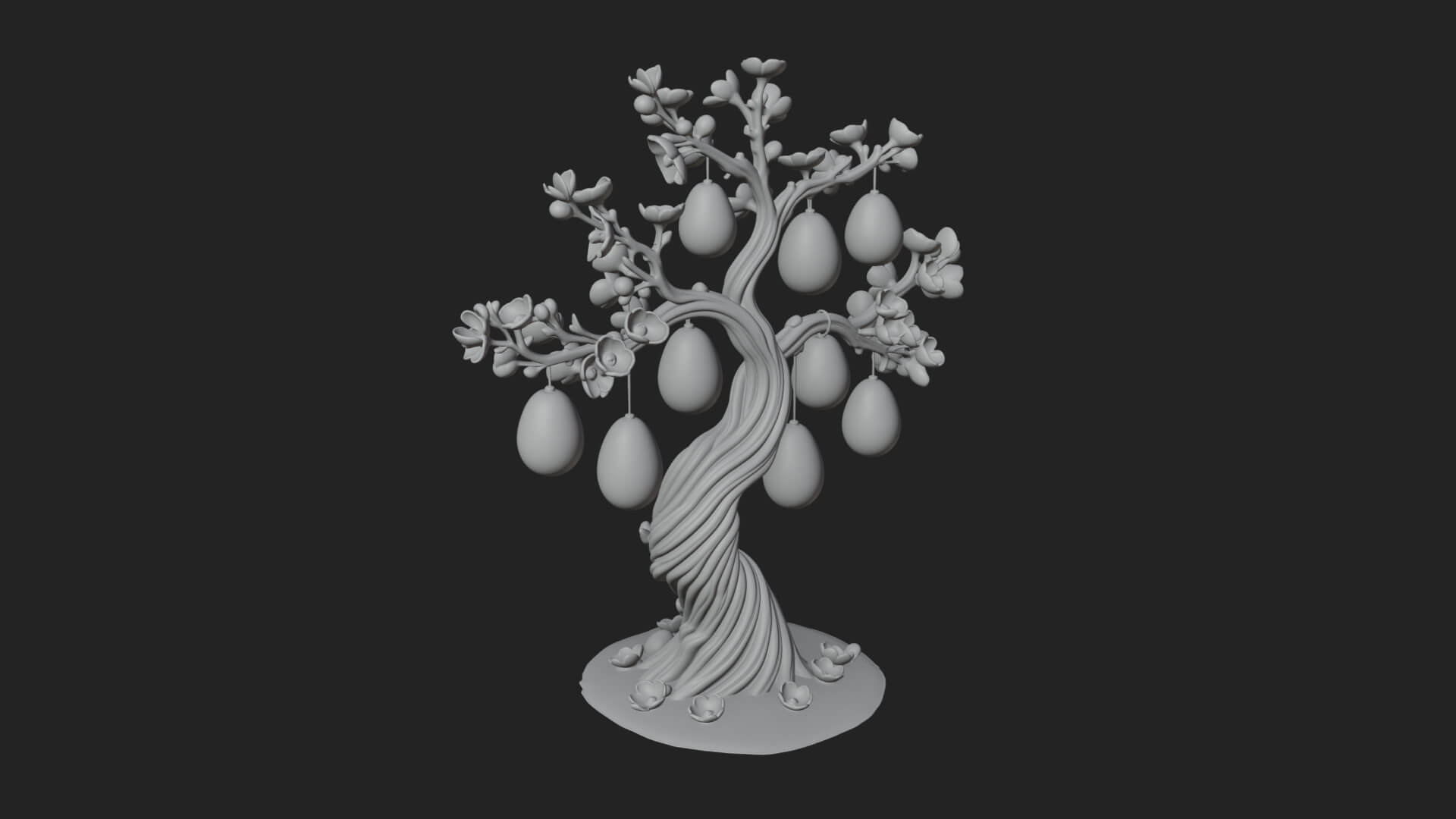 Easter Egg Blossom Tree Model Design 2 3D Print Model 3D Model
