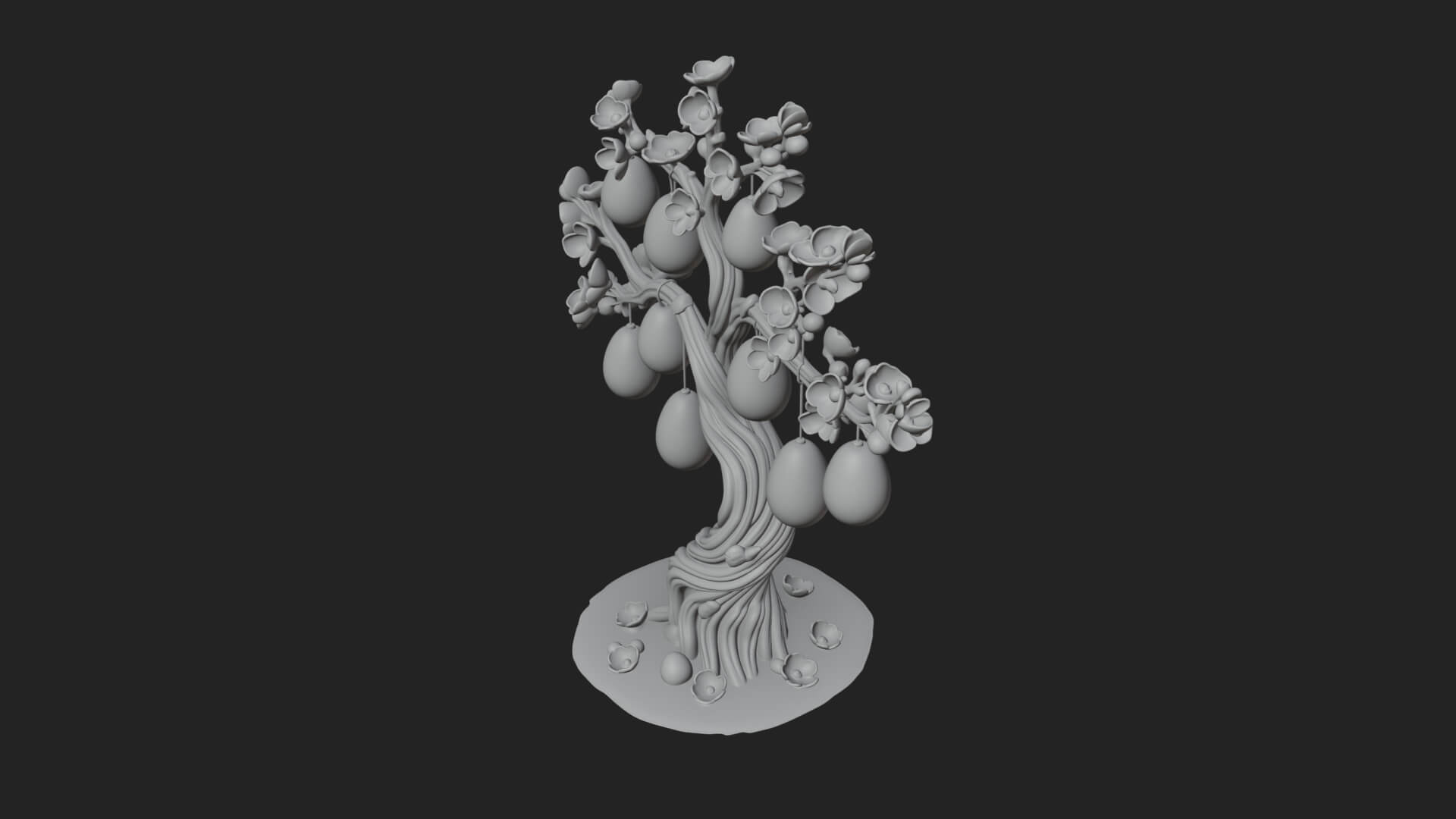 Easter Egg Blossom Tree Model Design 2 3D Print Model 3D Model