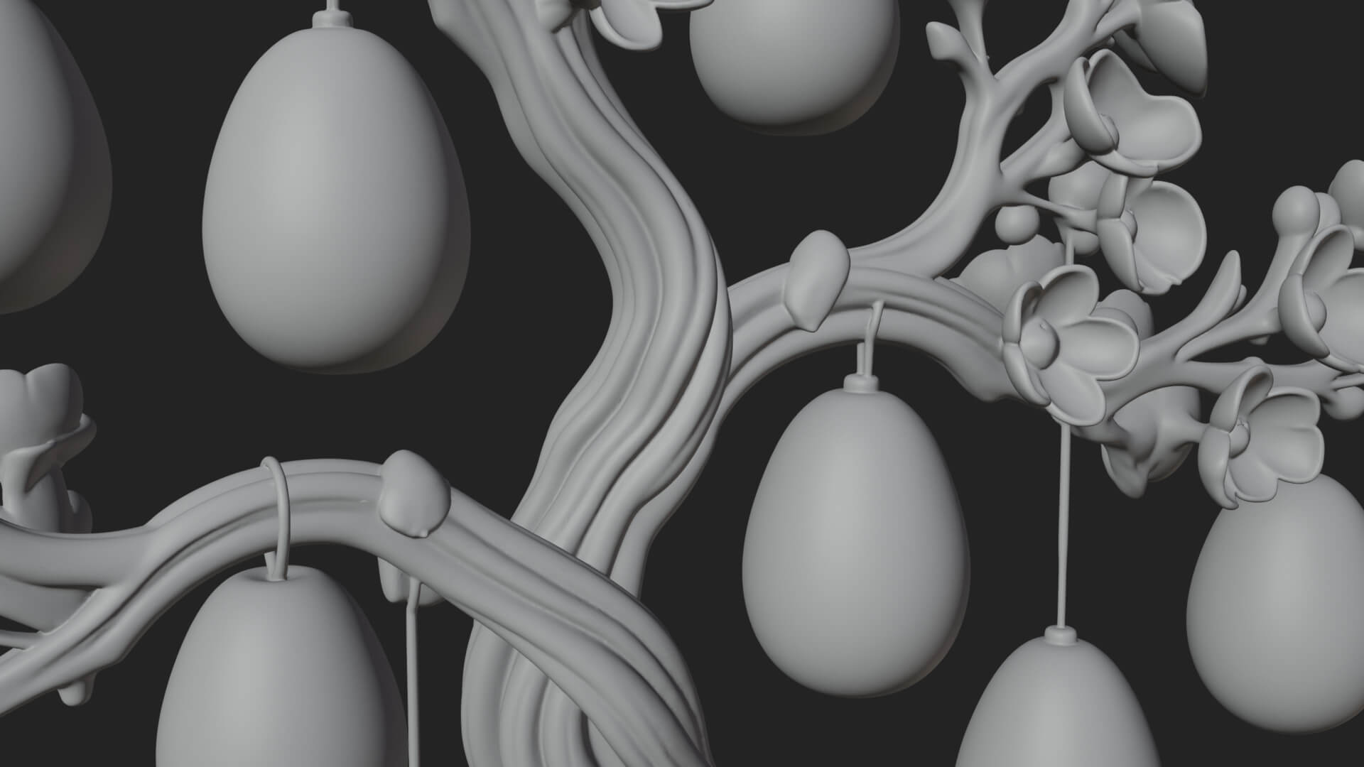 Easter Egg Blossom Tree Model Design 2 3D Print Model 3D Model