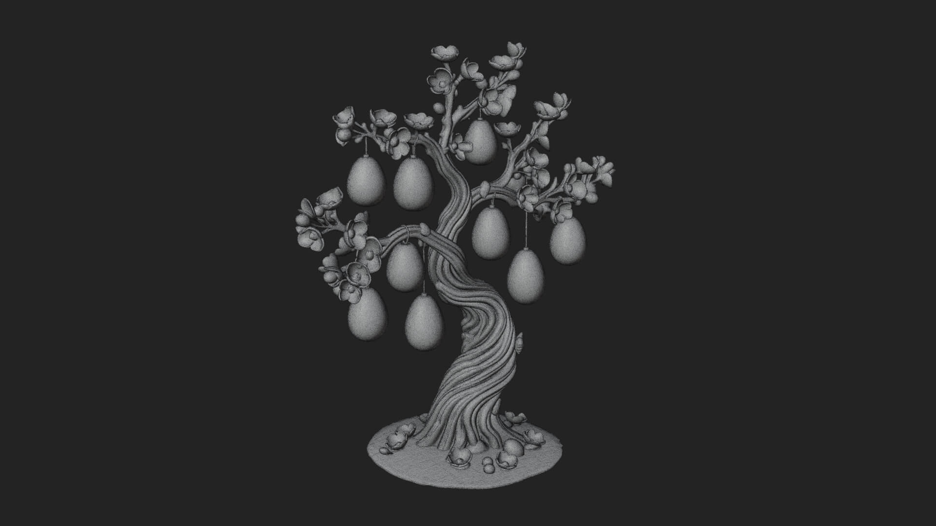 Easter Egg Blossom Tree Model Design 2 3D Print Model 3D Model