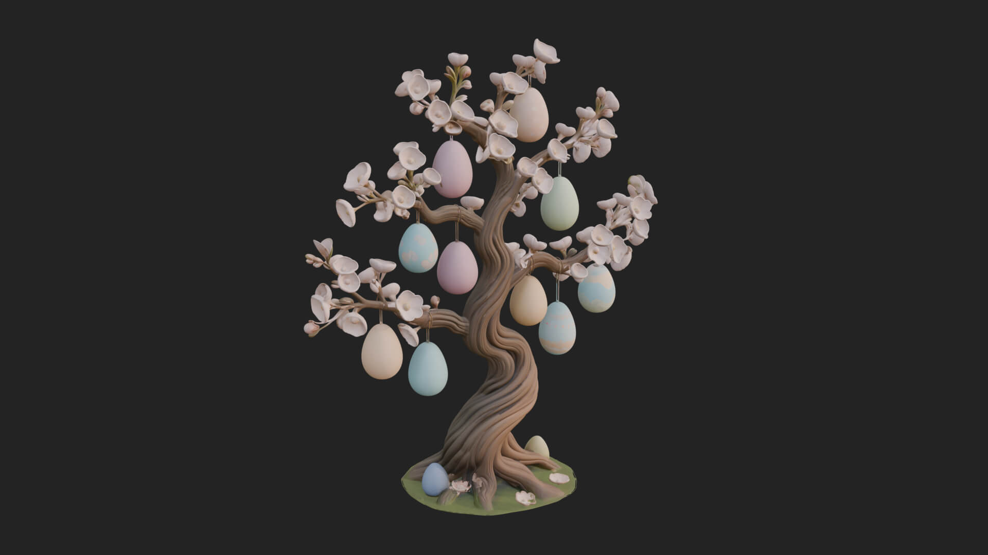 Easter Egg Blossom Tree Model Design 3 3D Print Model 3D Model