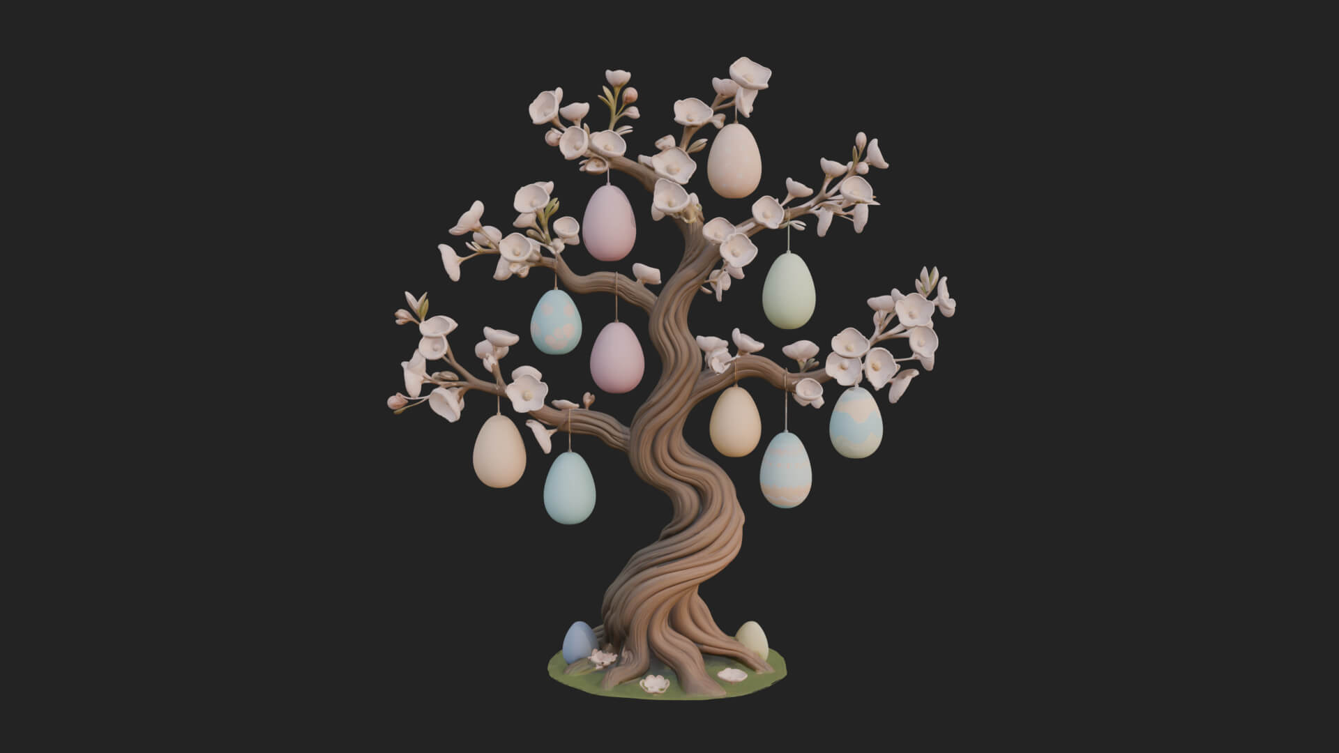 Easter Egg Blossom Tree Model Design 3 3D Print Model 3D Model