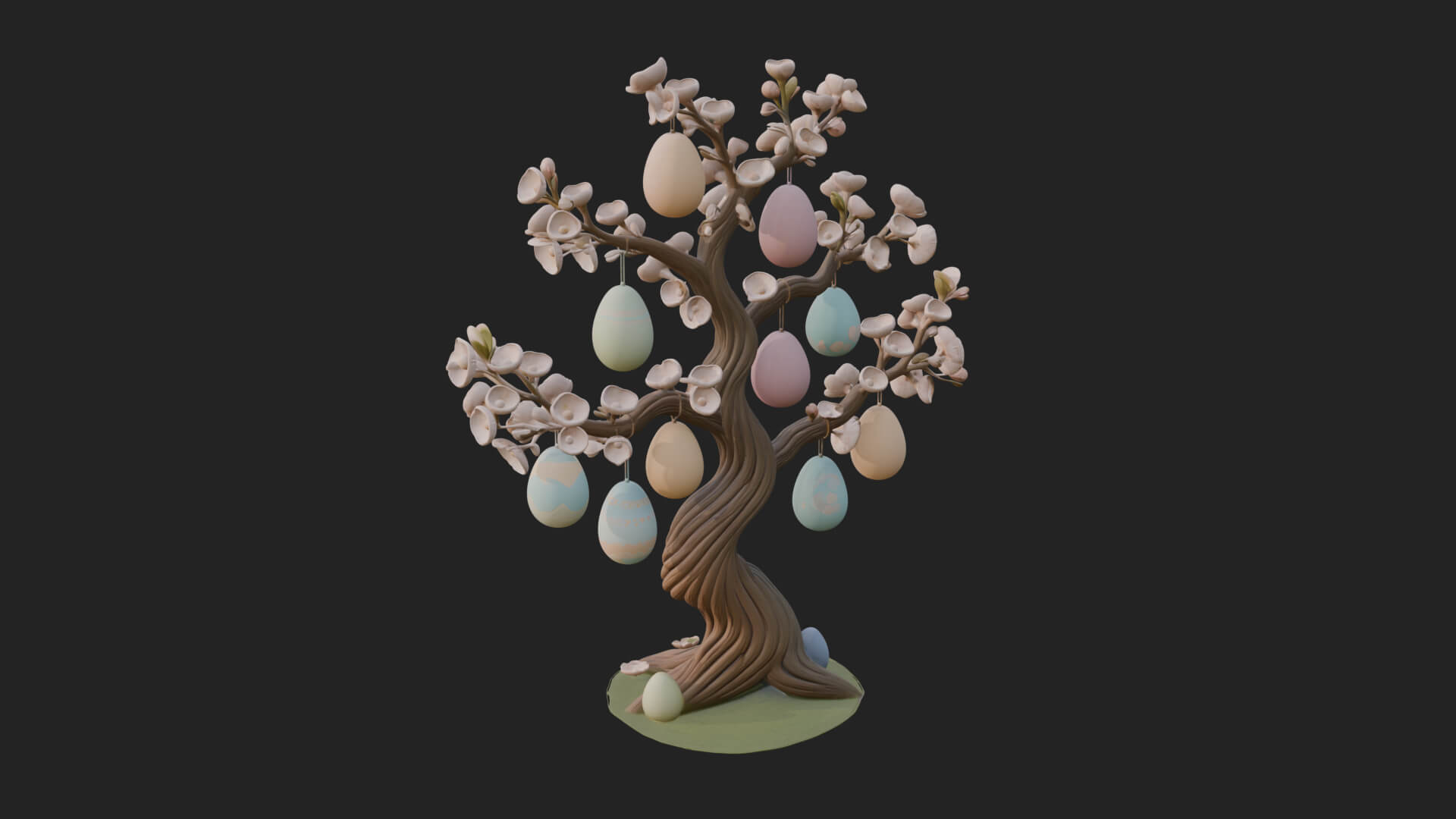 Easter Egg Blossom Tree Model Design 3 3D Print Model 3D Model