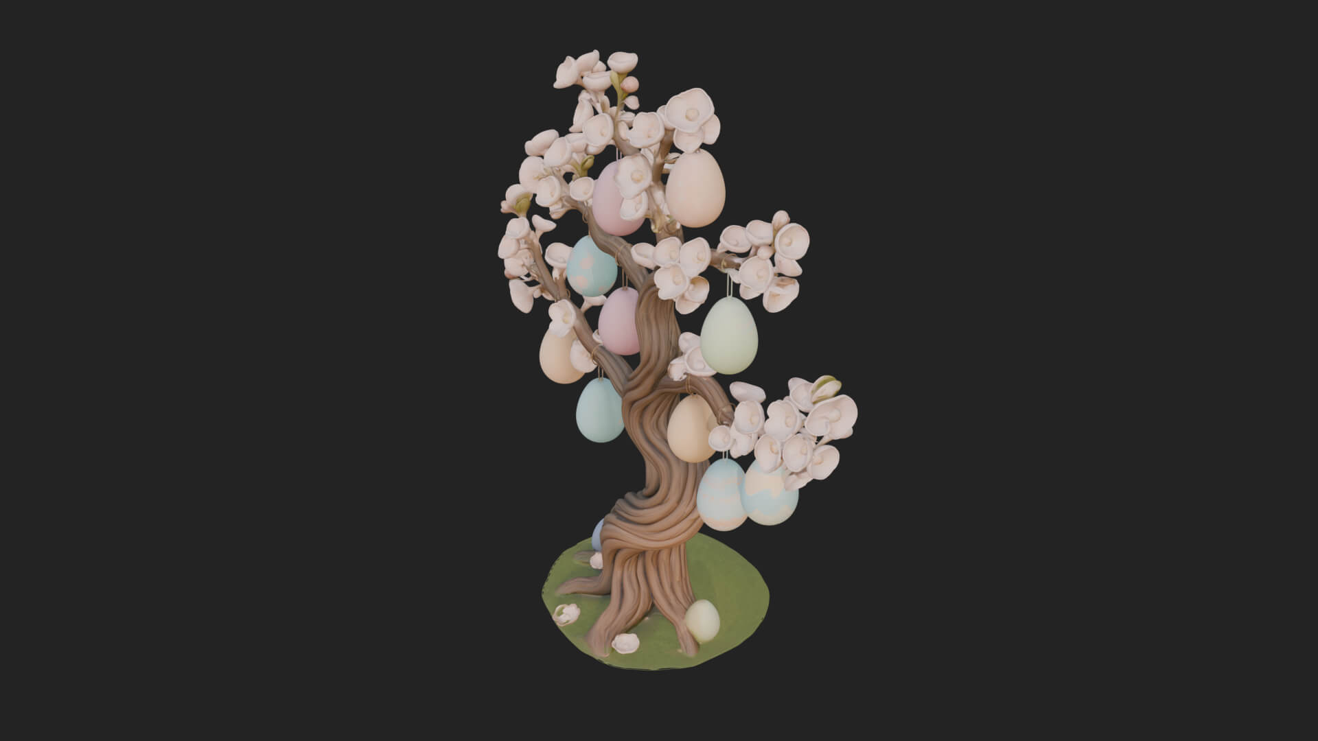 Easter Egg Blossom Tree Model Design 3 3D Print Model 3D Model