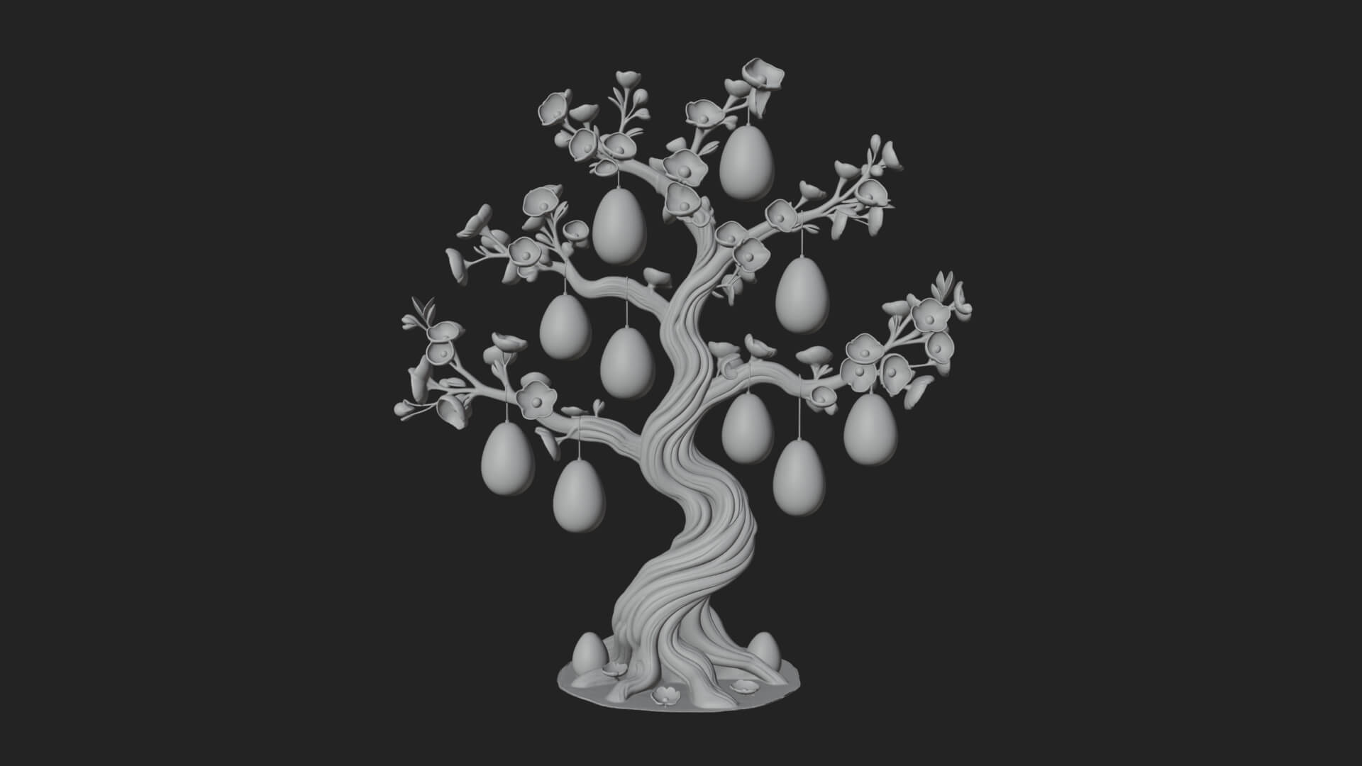 Easter Egg Blossom Tree Model Design 3 3D Print Model 3D Model