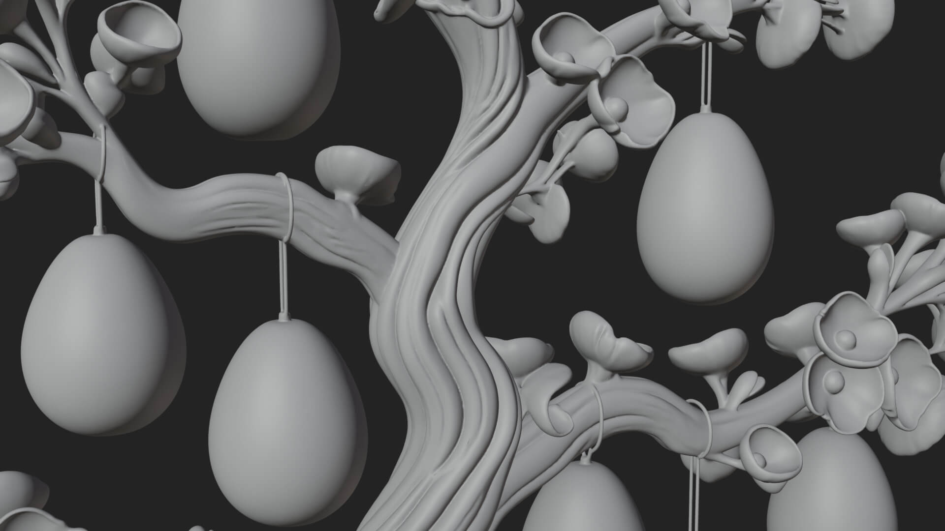 Easter Egg Blossom Tree Model Design 3 3D Print Model 3D Model