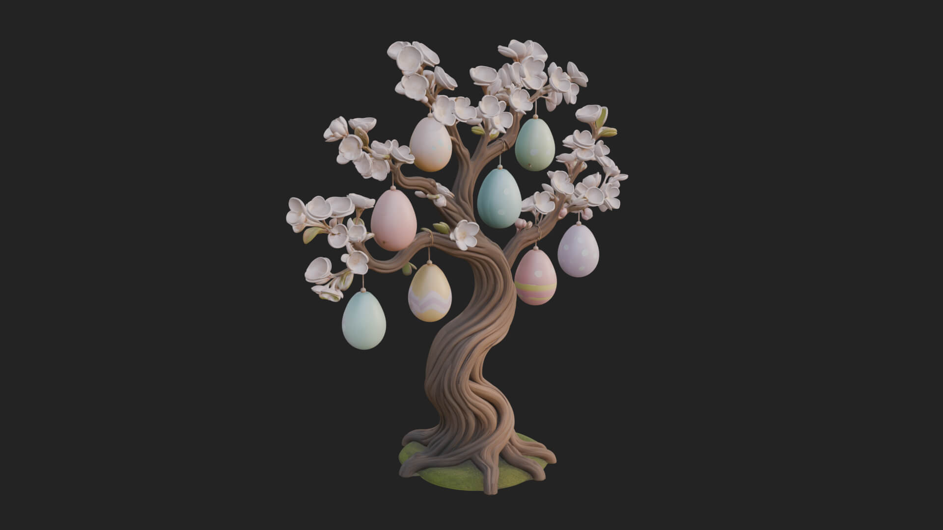 Easter Egg Blossom Tree Model Design 4 3D Print Model 3D Model
