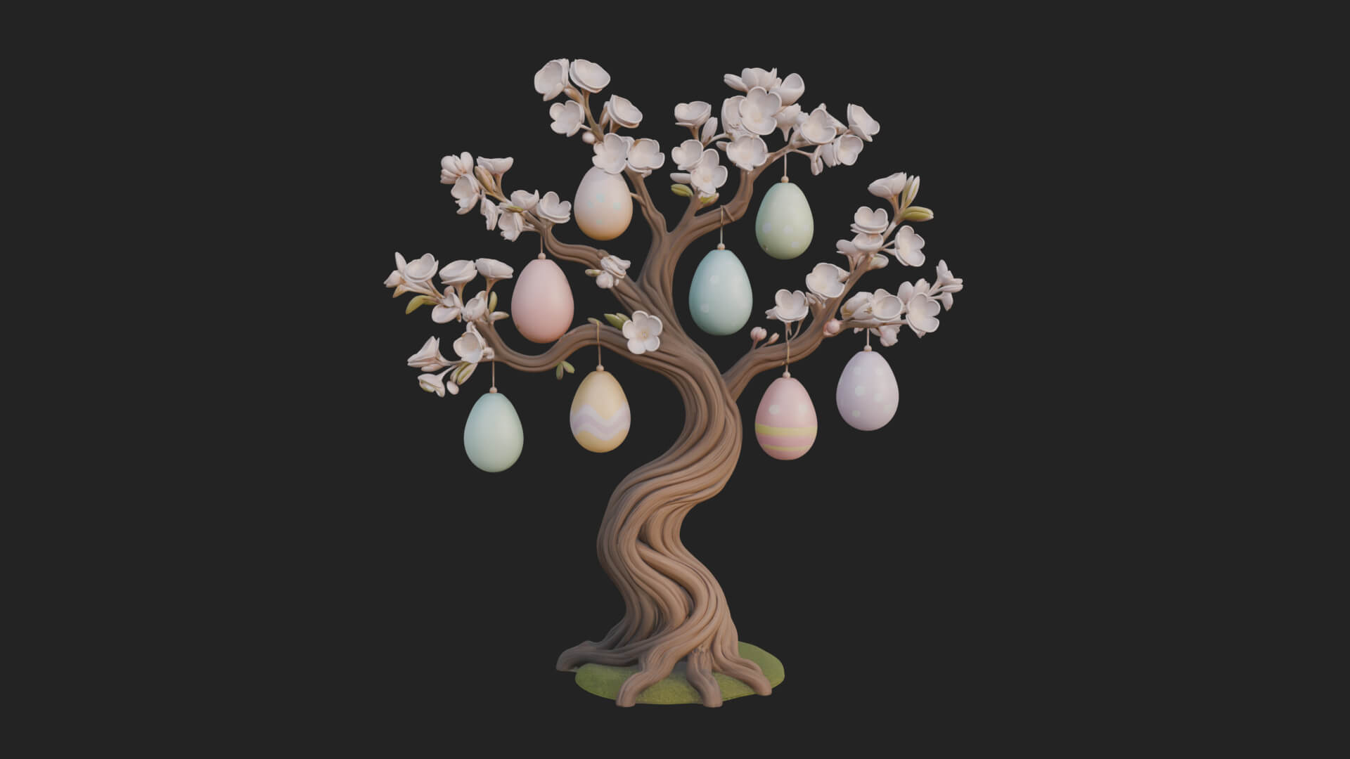 Easter Egg Blossom Tree Model Design 4 3D Print Model 3D Model