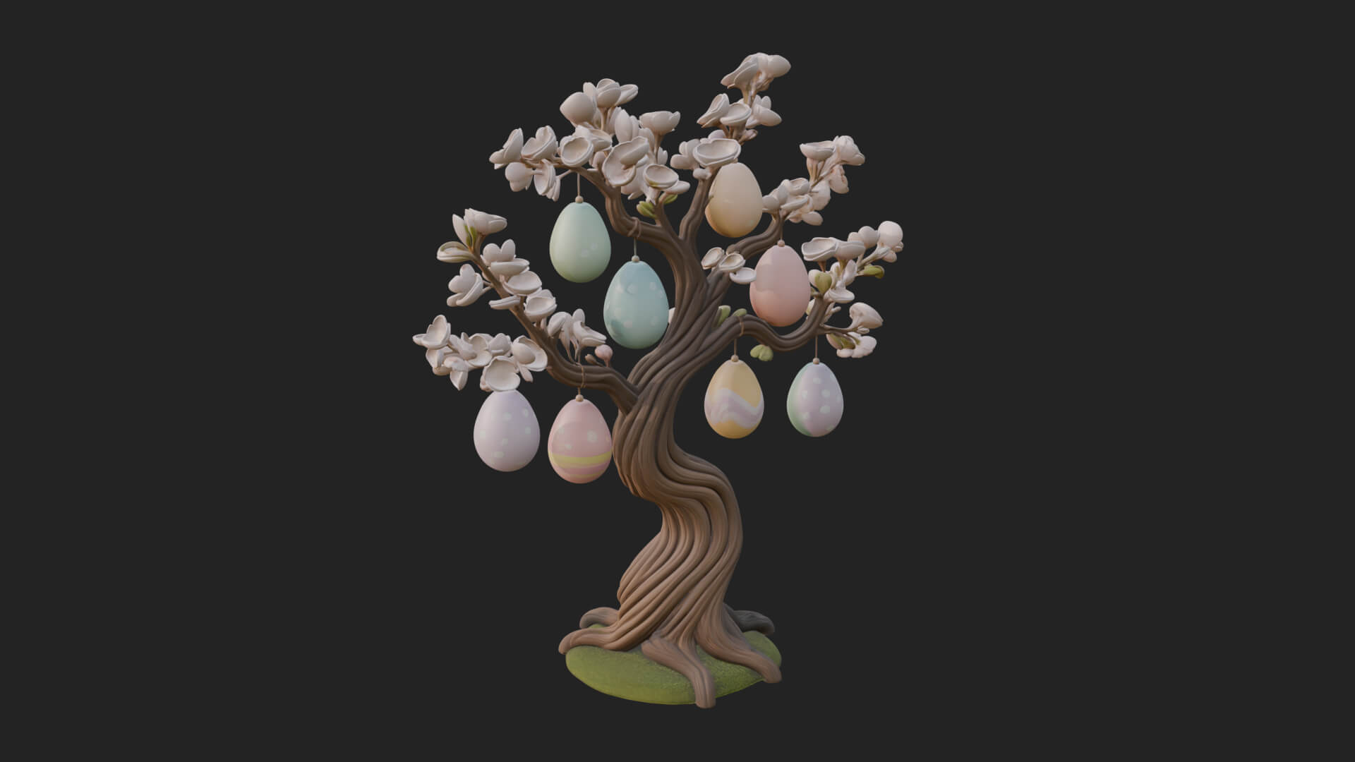 Easter Egg Blossom Tree Model Design 4 3D Print Model 3D Model
