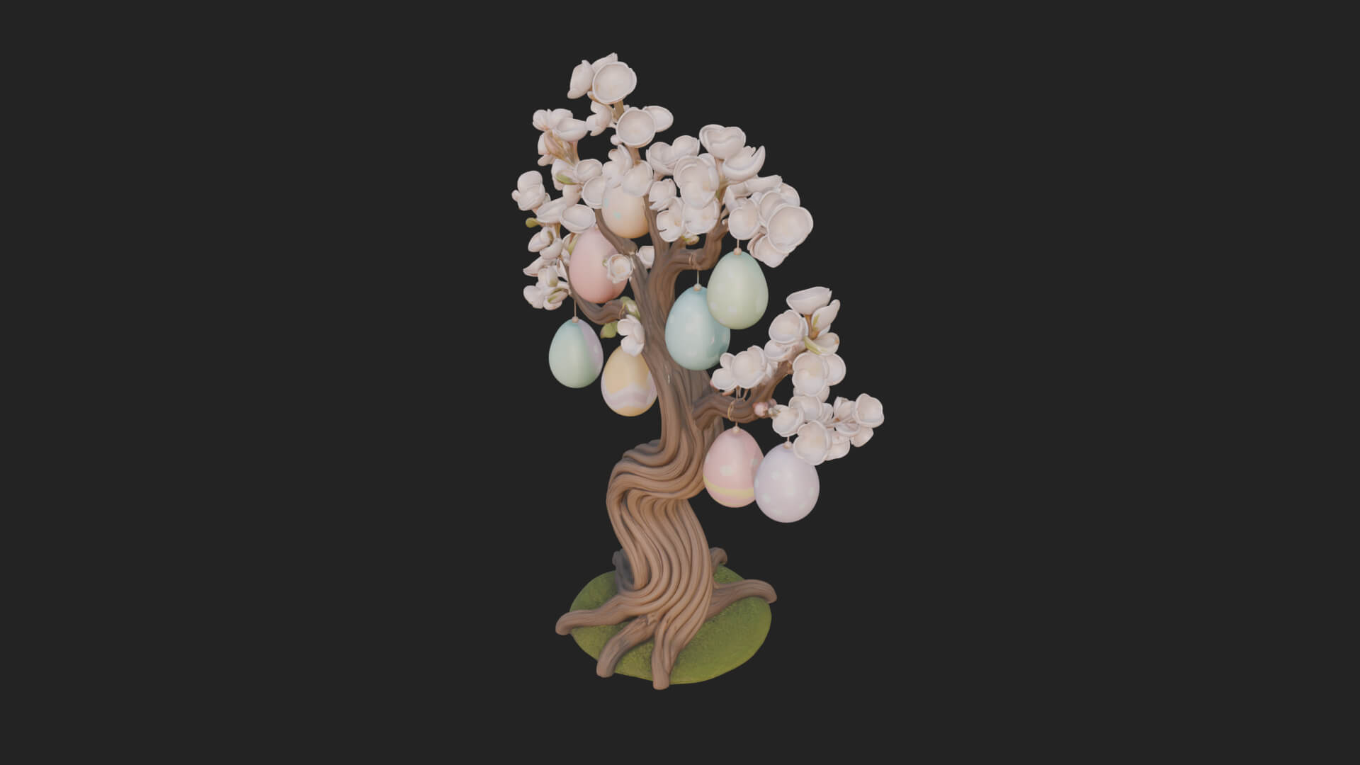 Easter Egg Blossom Tree Model Design 4 3D Print Model 3D Model