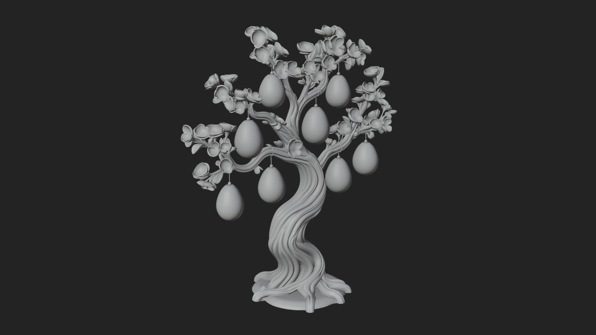 Easter Egg Blossom Tree Model Design 4 3D Print Model 3D Model