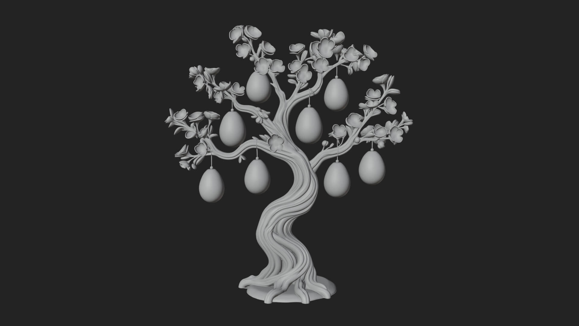 Easter Egg Blossom Tree Model Design 4 3D Print Model 3D Model