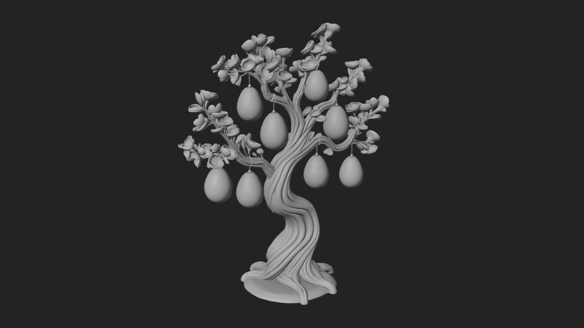 Easter Egg Blossom Tree Model Design 4 3D Print Model 3D Model
