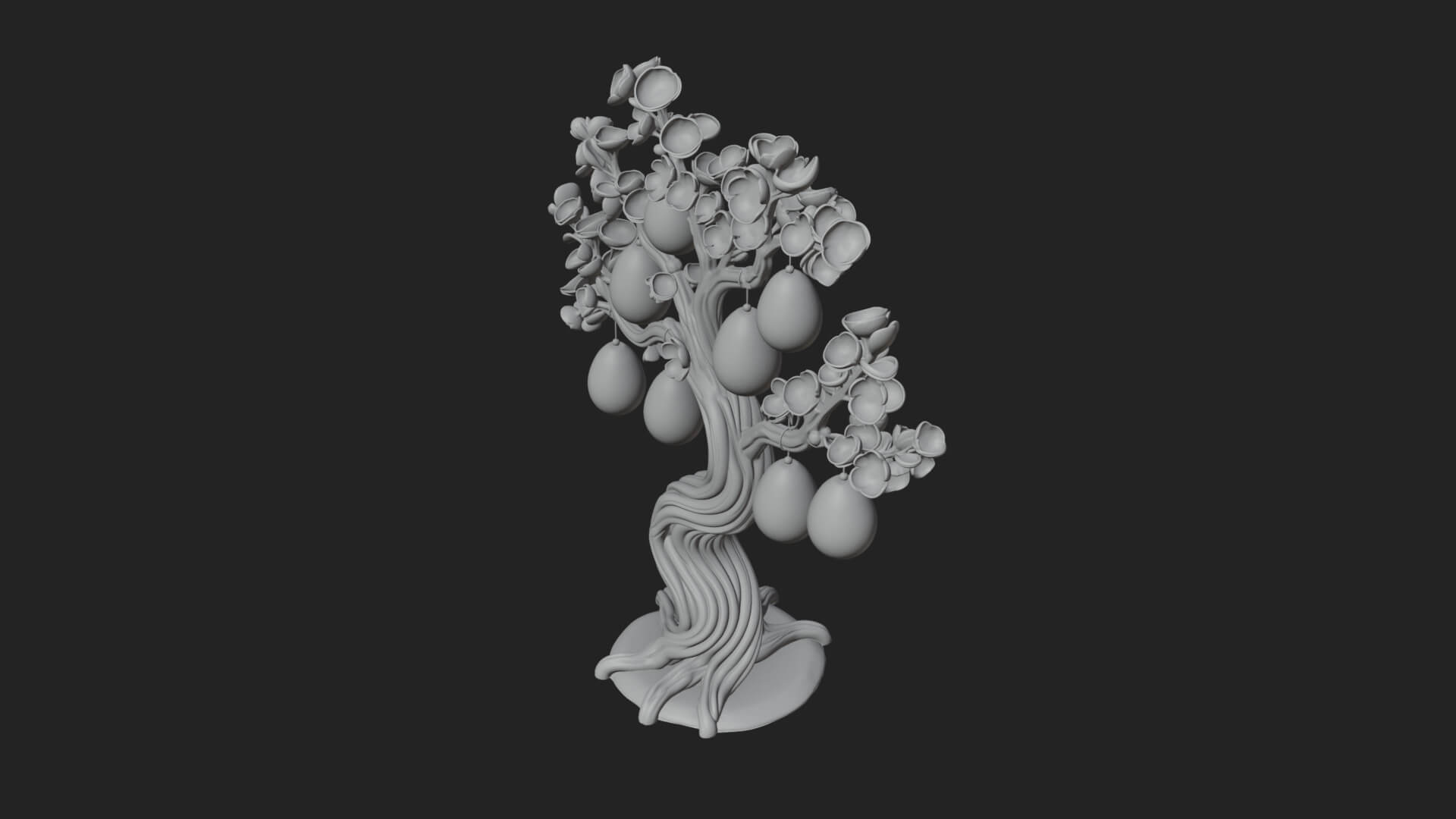 Easter Egg Blossom Tree Model Design 4 3D Print Model 3D Model