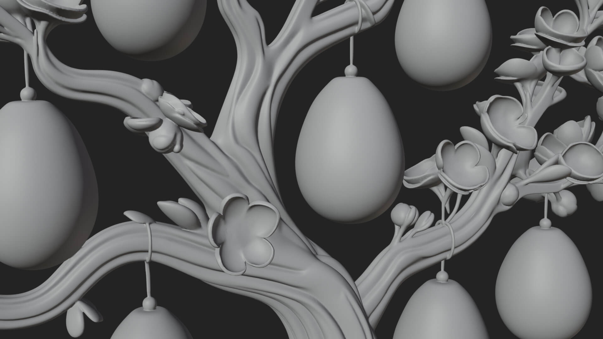 Easter Egg Blossom Tree Model Design 4 3D Print Model 3D Model