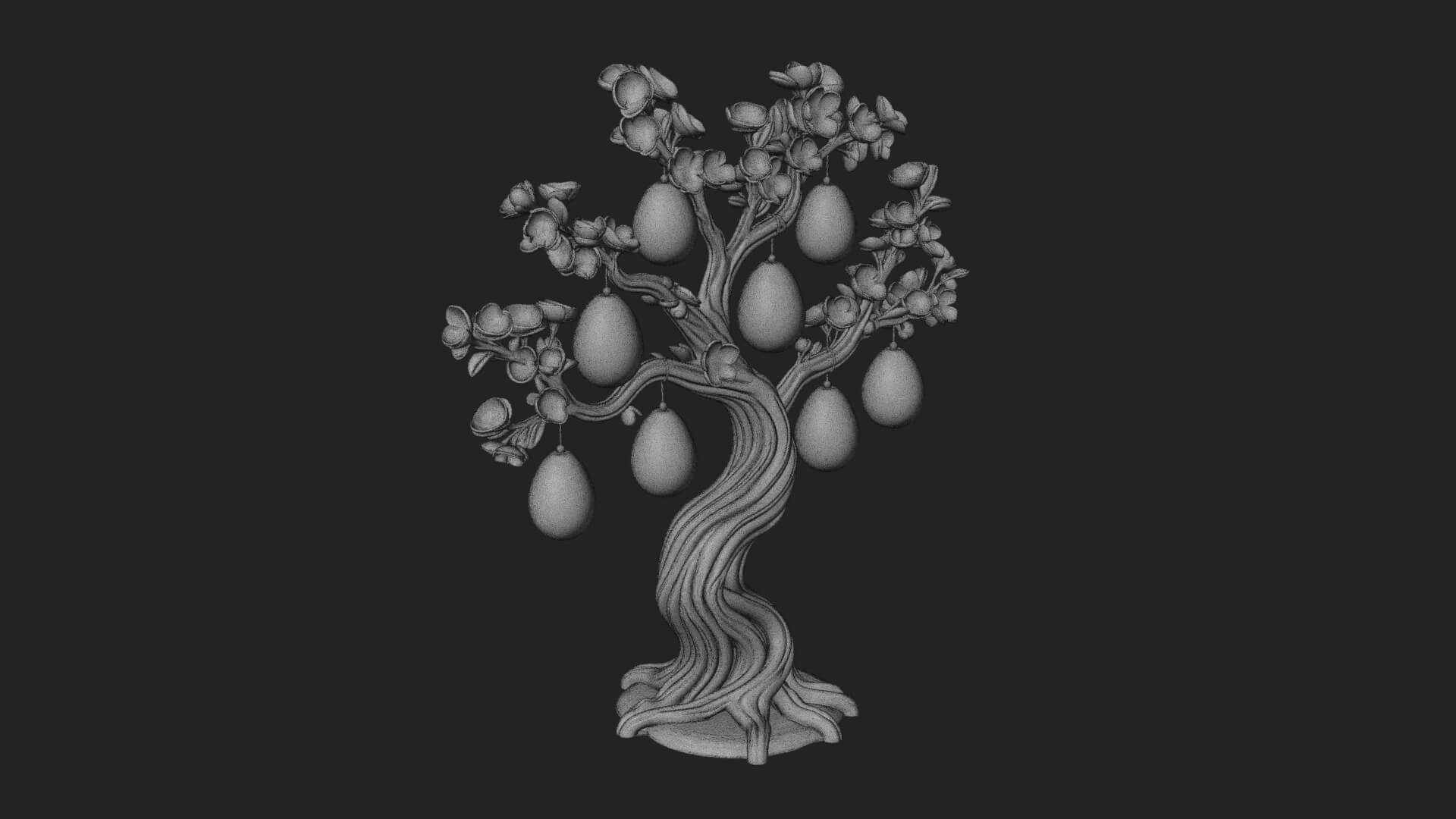 Easter Egg Blossom Tree Model Design 4 3D Print Model 3D Model