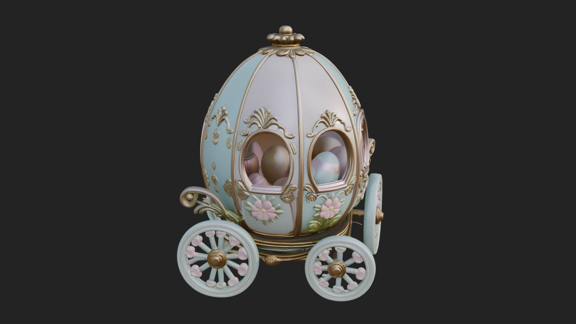 Easter Egg Carriage Model Design 1 3D Print Model 3D Model