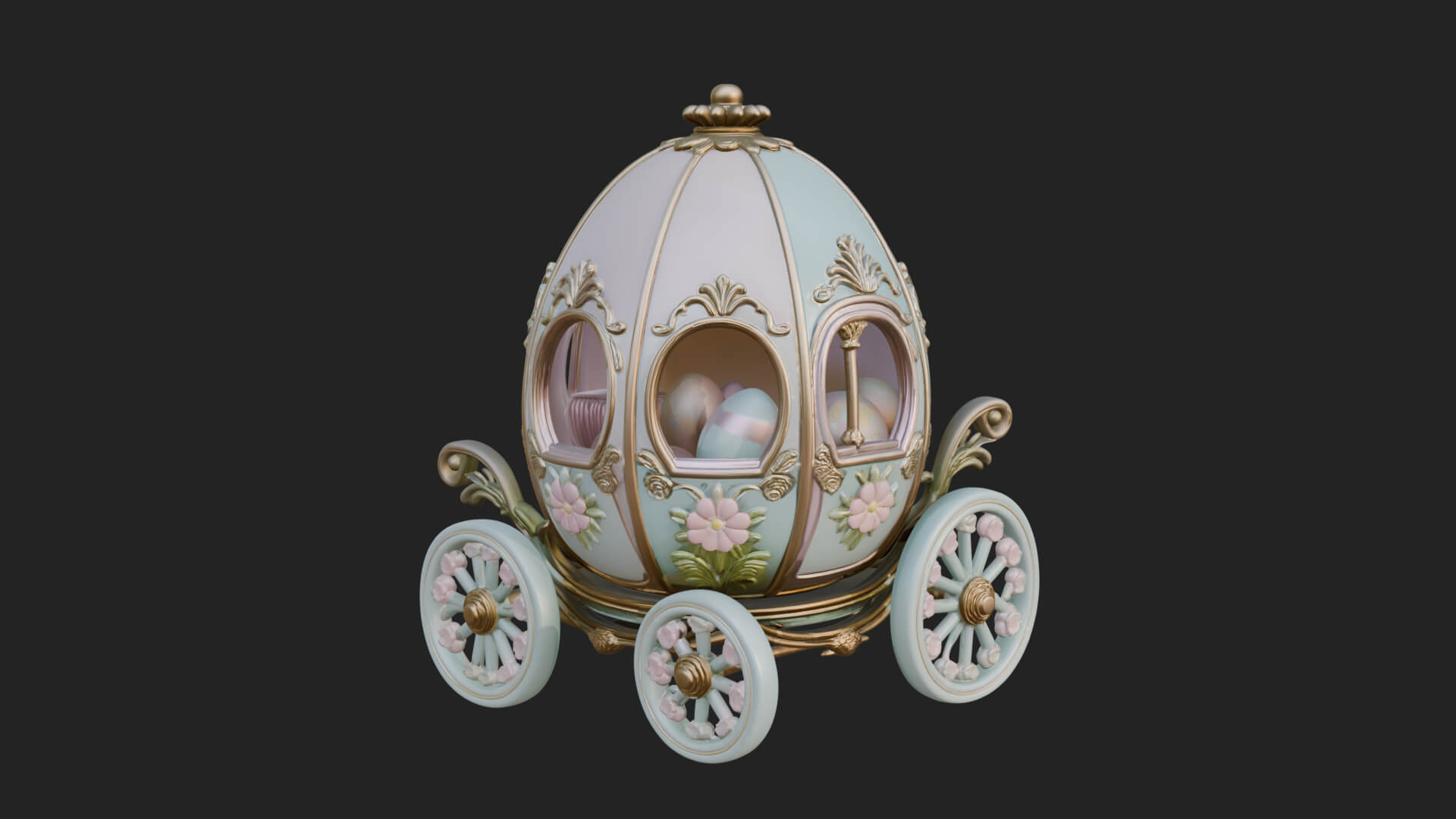 Easter Egg Carriage Model Design 1 3D Print Model 3D Model