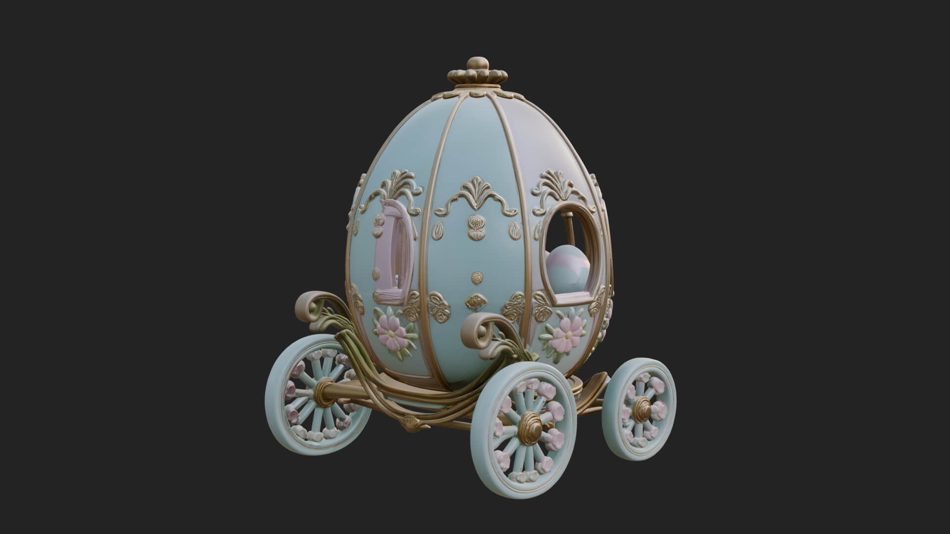 Easter Egg Carriage Model Design 1 3D Print Model 3D Model