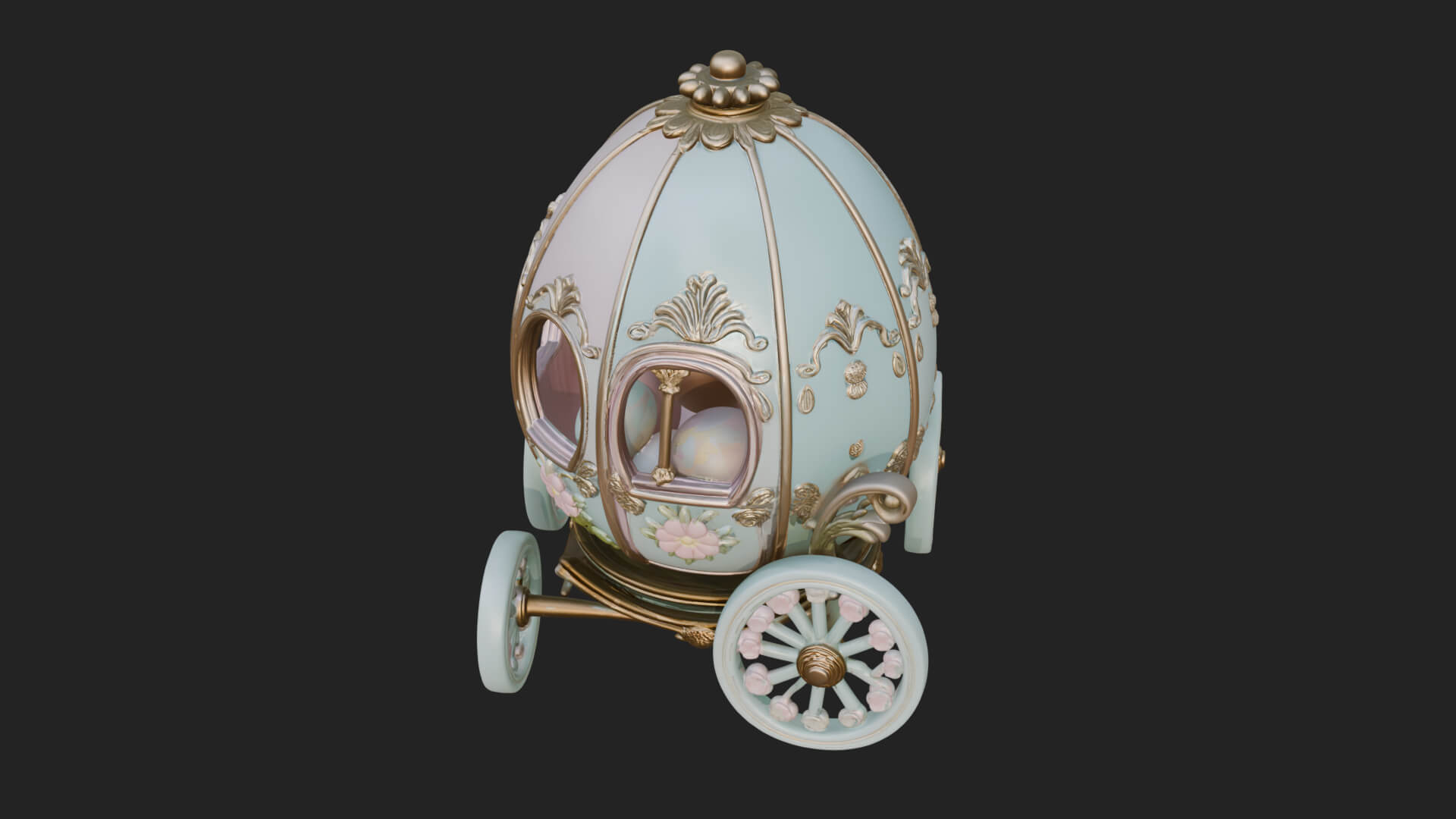 Easter Egg Carriage Model Design 1 3D Print Model 3D Model