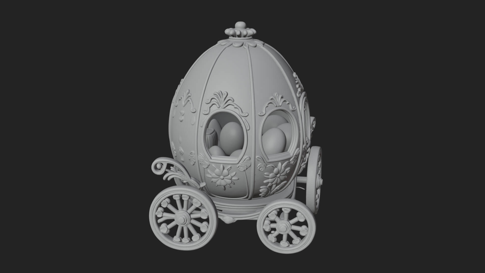 Easter Egg Carriage Model Design 1 3D Print Model 3D Model