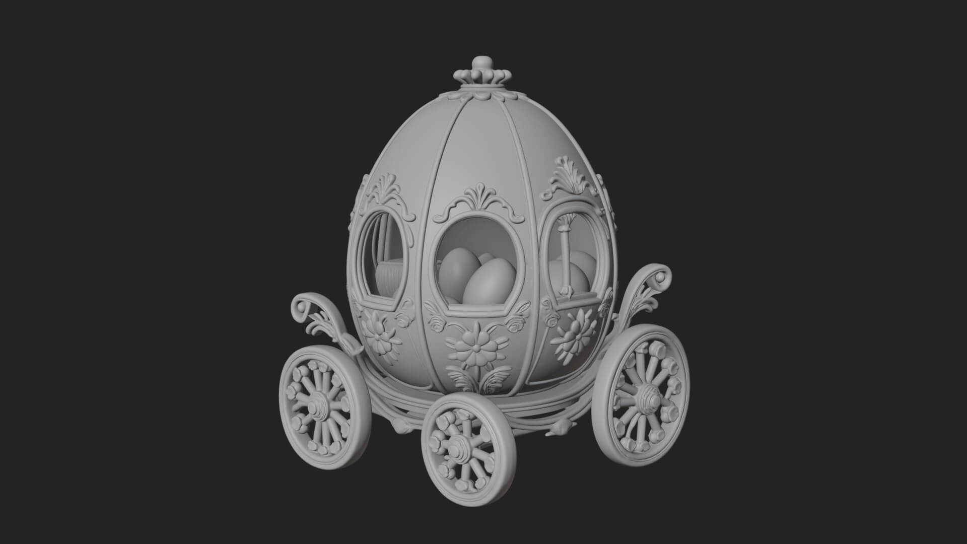 Easter Egg Carriage Model Design 1 3D Print Model 3D Model