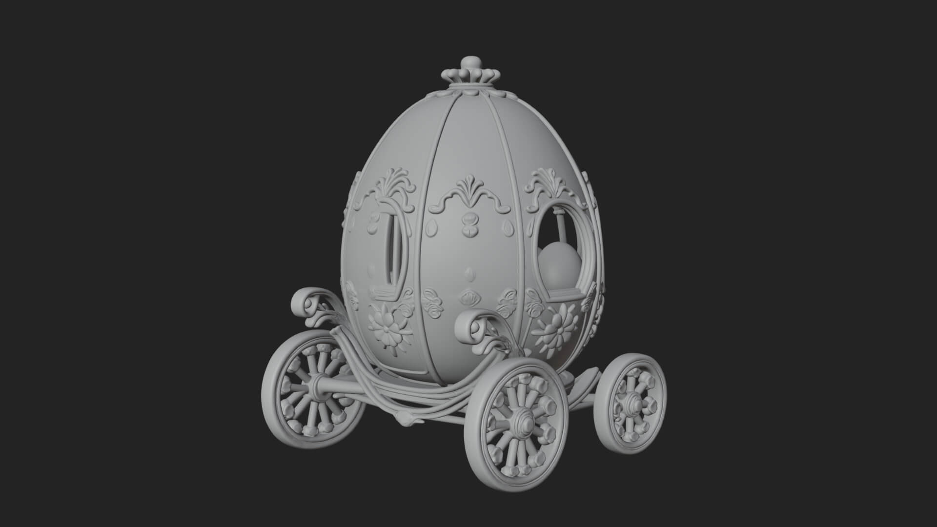 Easter Egg Carriage Model Design 1 3D Print Model 3D Model