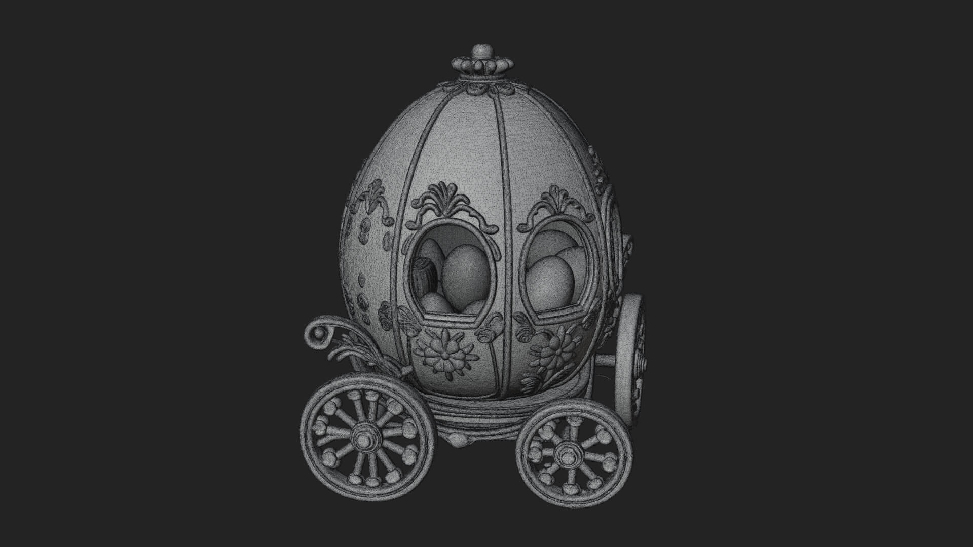 Easter Egg Carriage Model Design 1 3D Print Model 3D Model