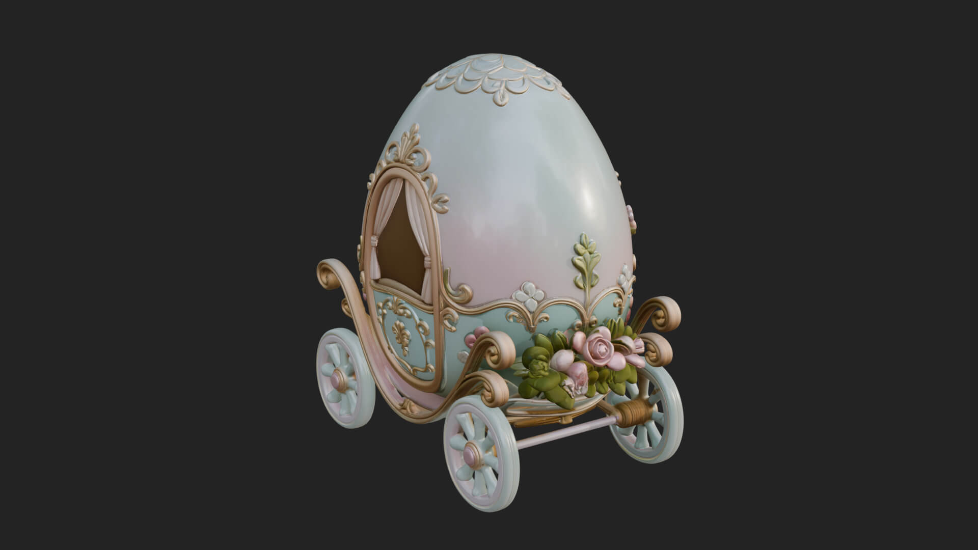 Easter Egg Carriage Model Design 2 3D Print Model 3D Model