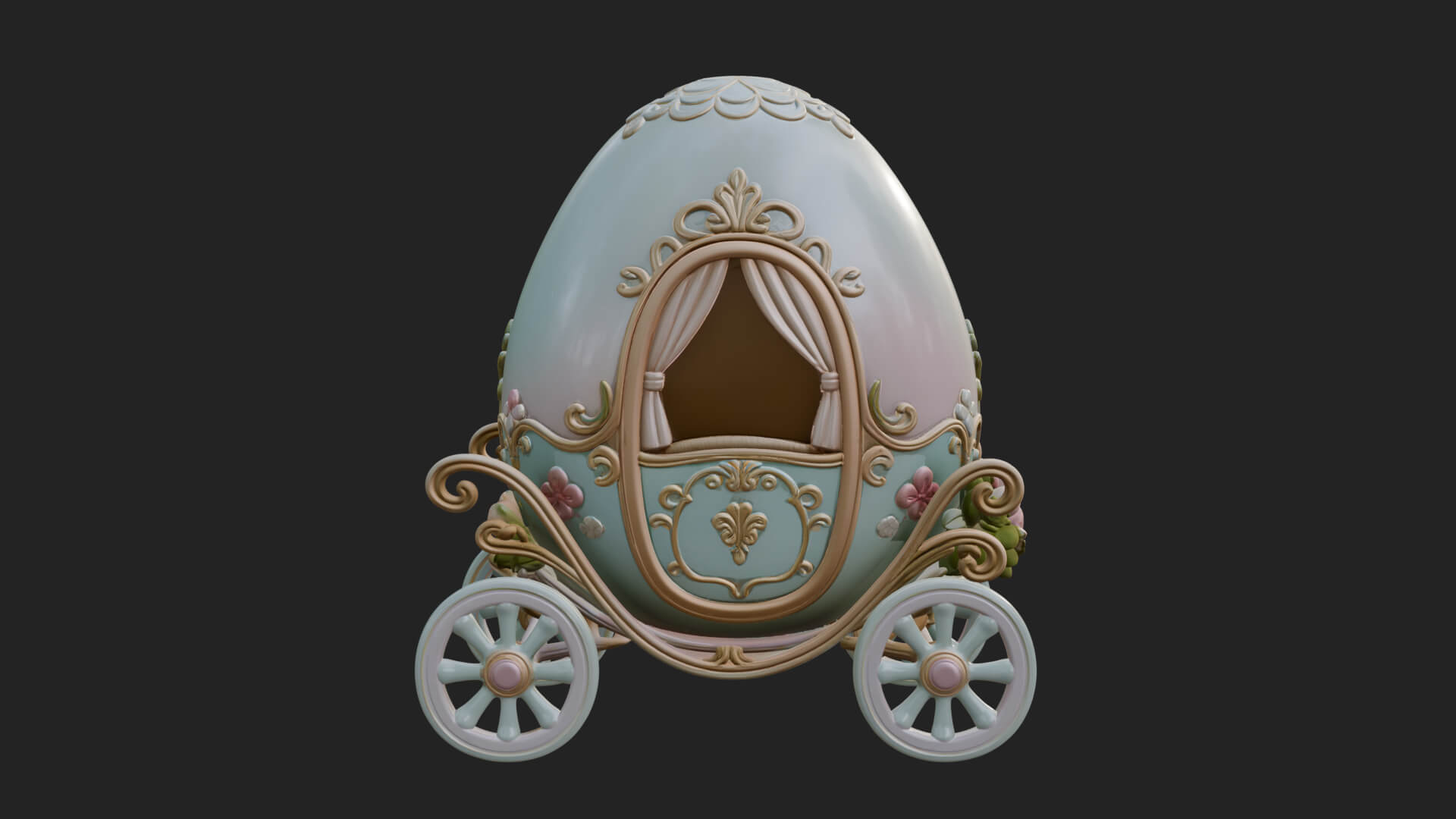 Easter Egg Carriage Model Design 2 3D Print Model 3D Model