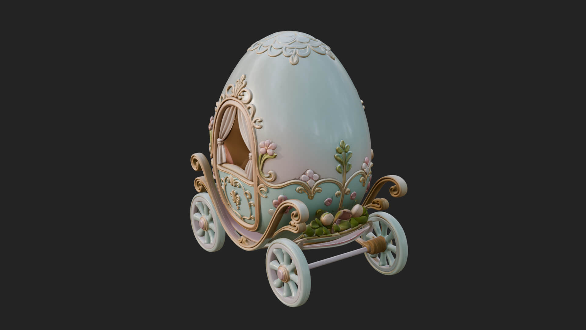 Easter Egg Carriage Model Design 2 3D Print Model 3D Model