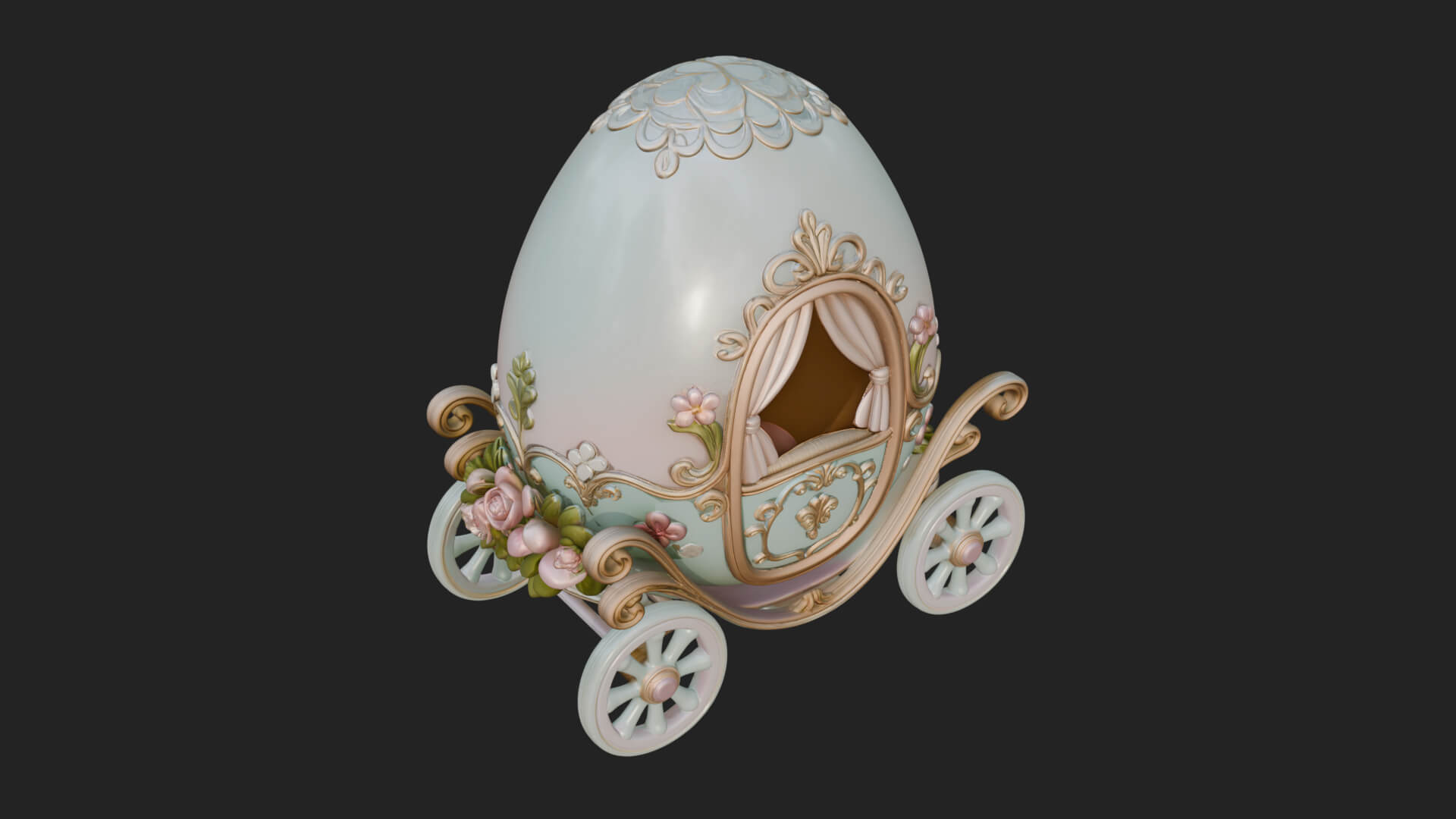 Easter Egg Carriage Model Design 2 3D Print Model 3D Model