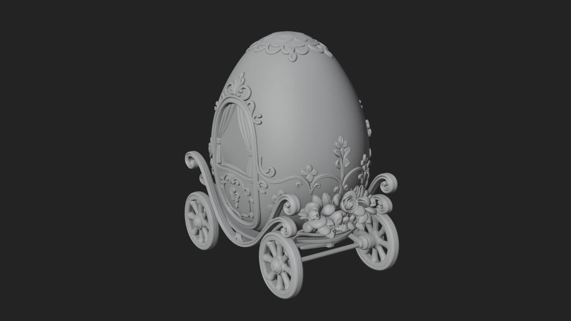 Easter Egg Carriage Model Design 2 3D Print Model 3D Model