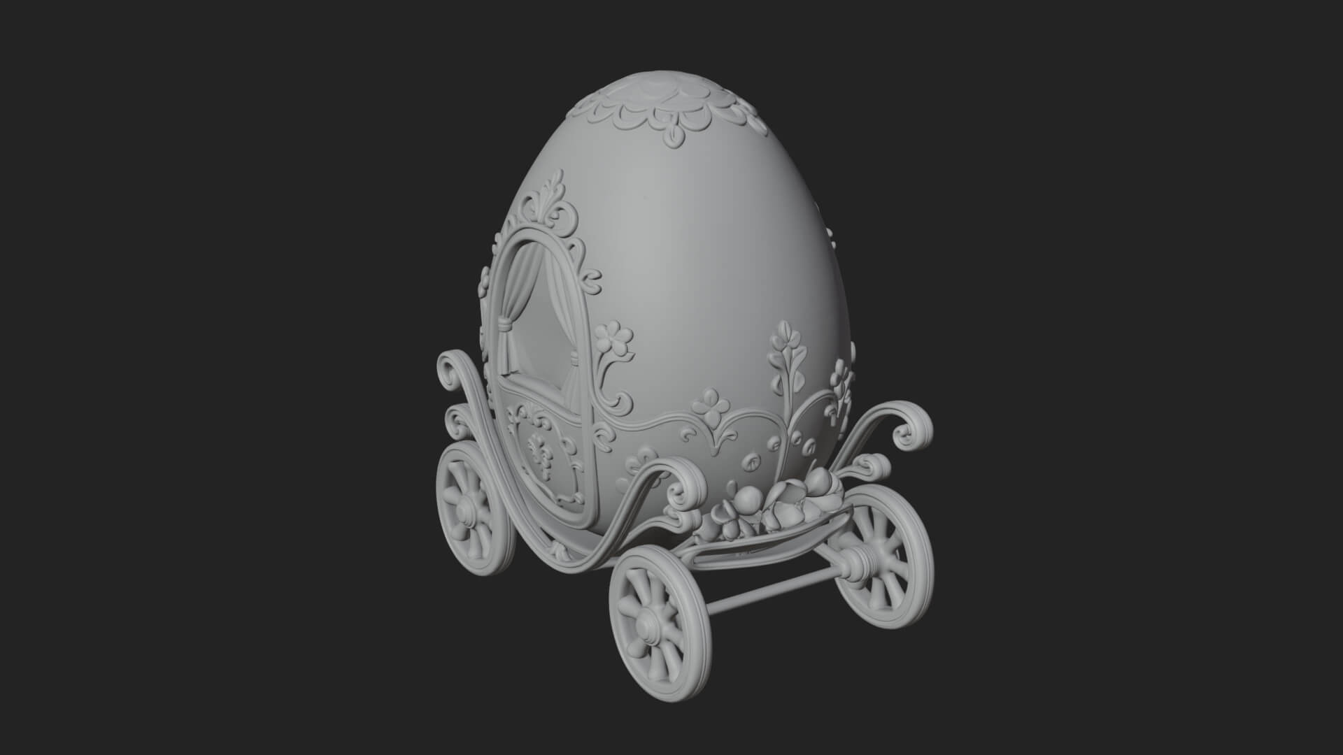 Easter Egg Carriage Model Design 2 3D Print Model 3D Model